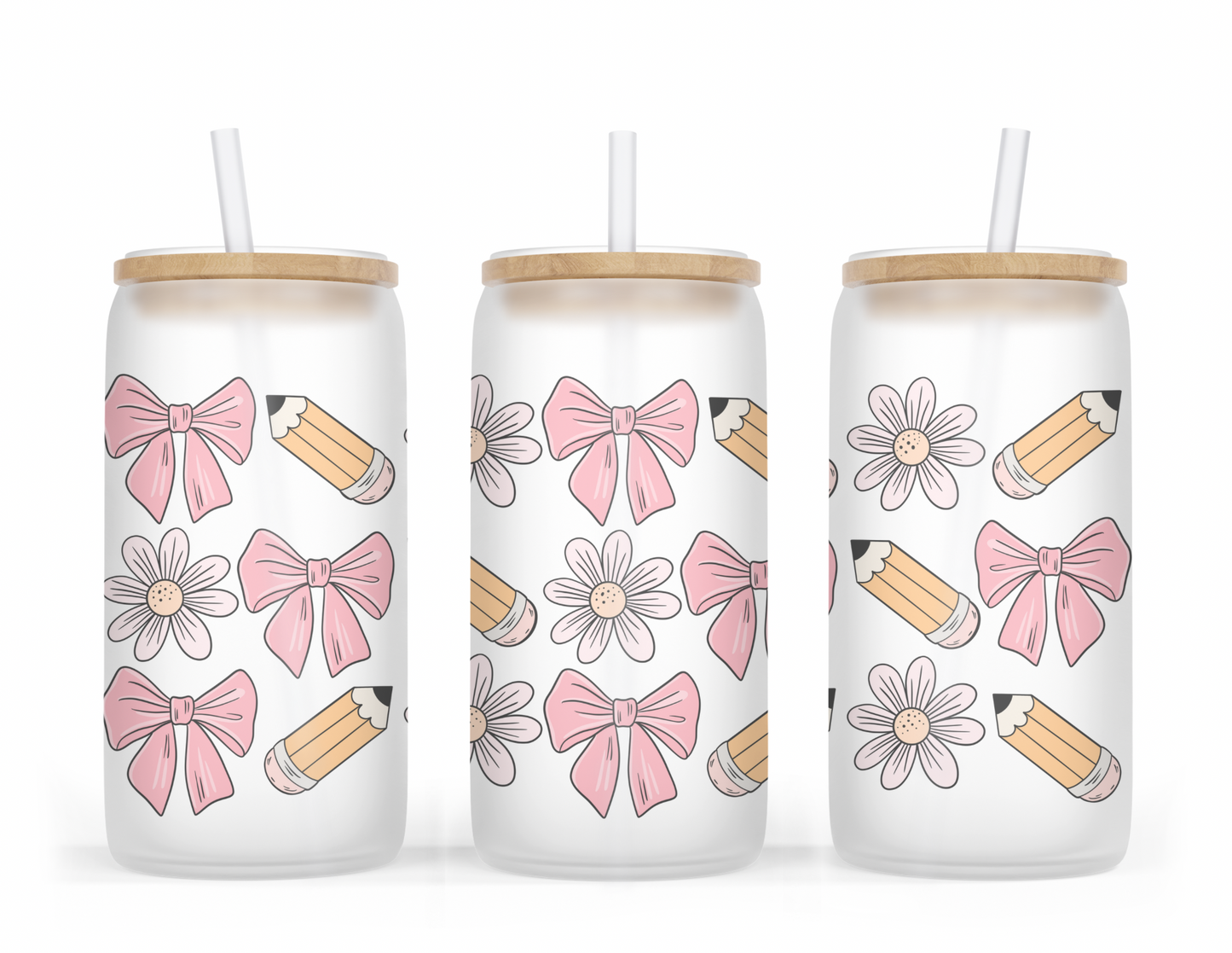 Teacher Bow & Pencil Tumbler