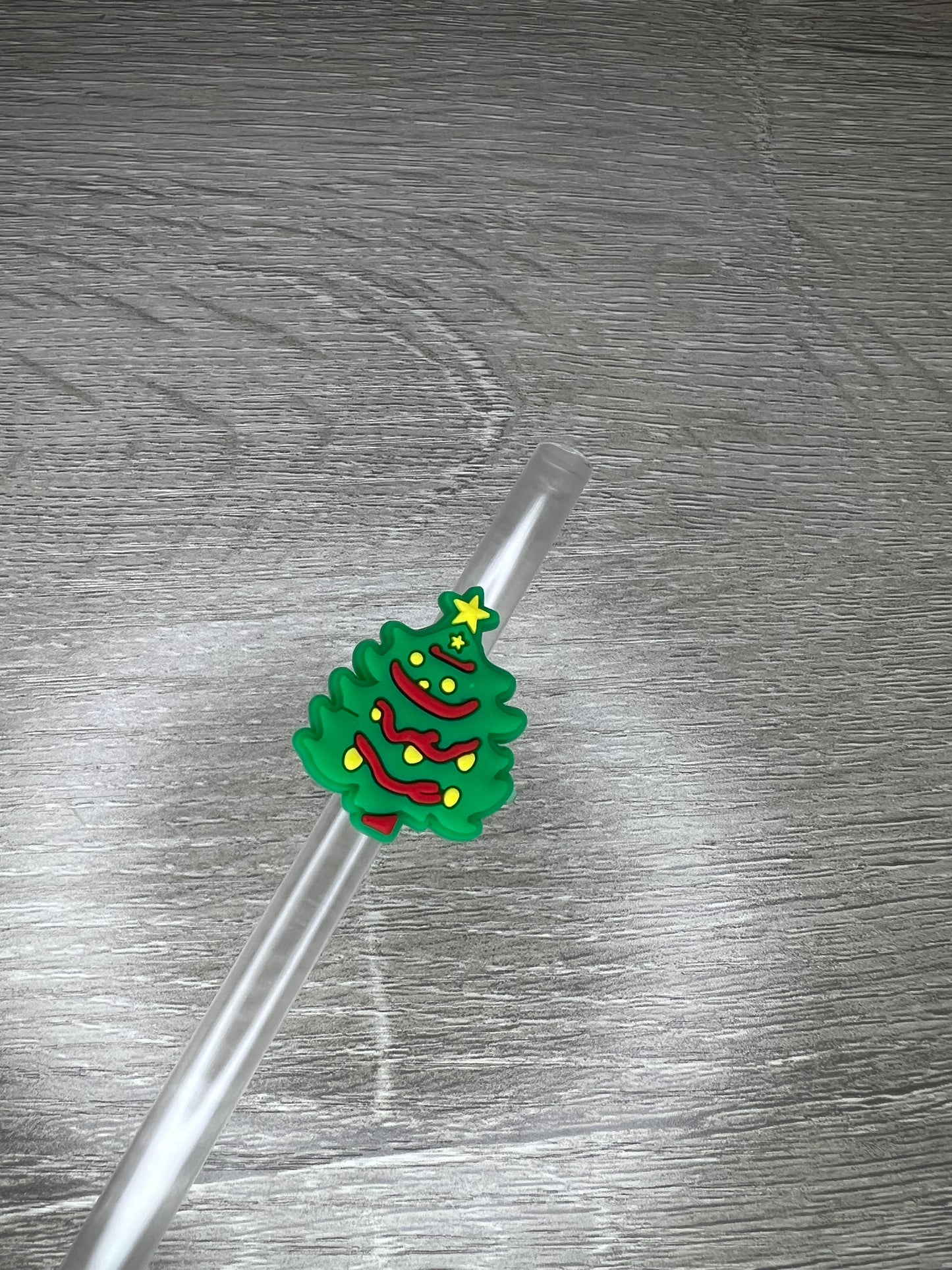 Christmas Tree Yellow Star Straw Charm