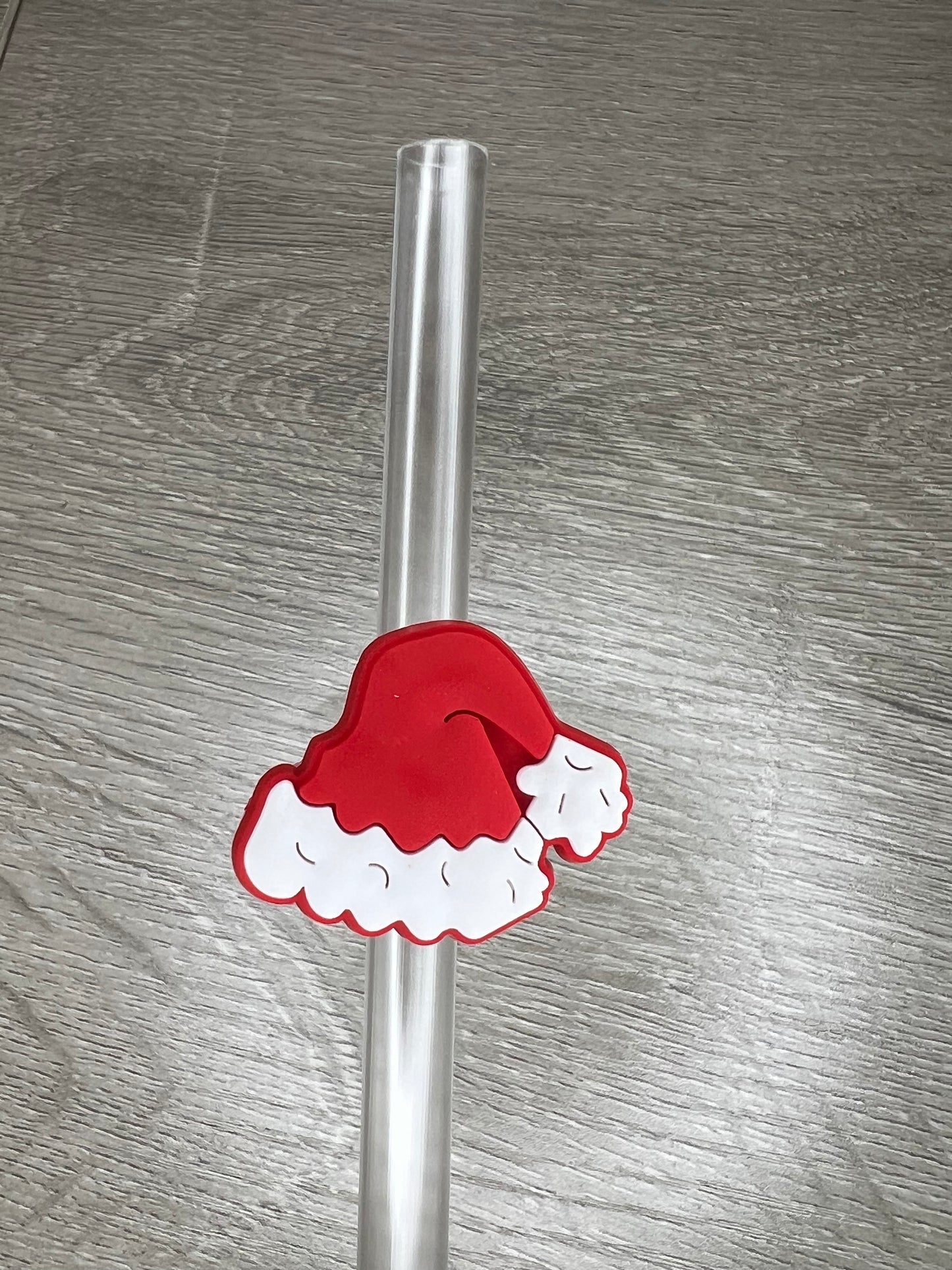 Santa Hat Straw Charm