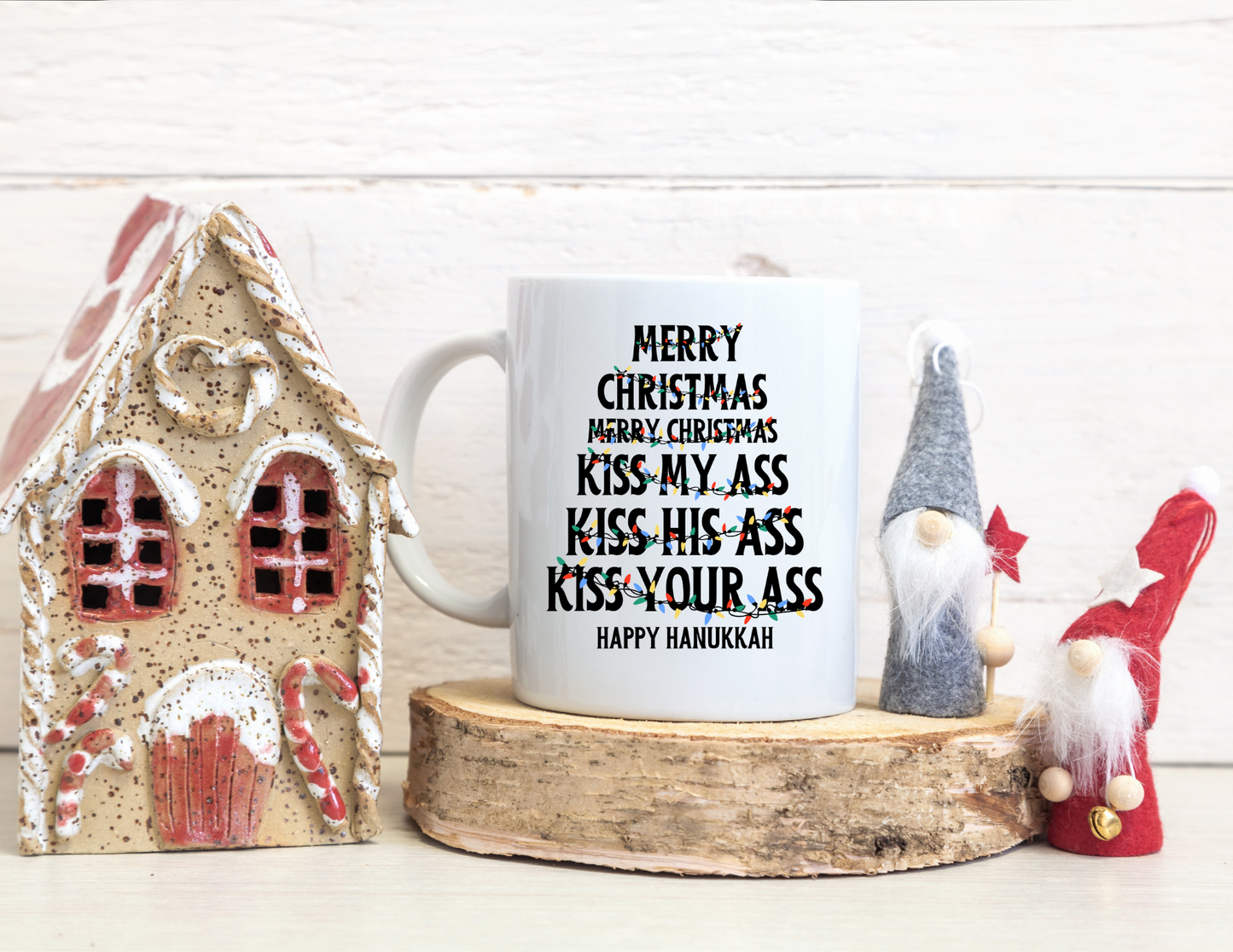Merry Christmas Happy Hanukah 15oz Coffee Cup