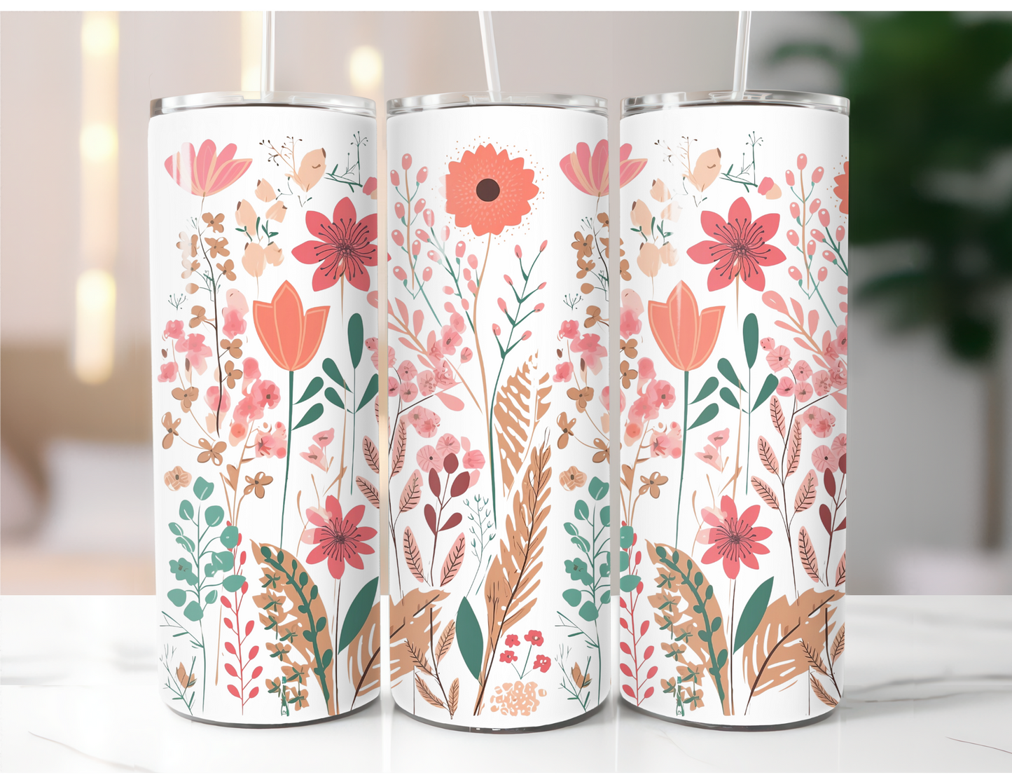 Spring Floral Stainless Steel Tumbler