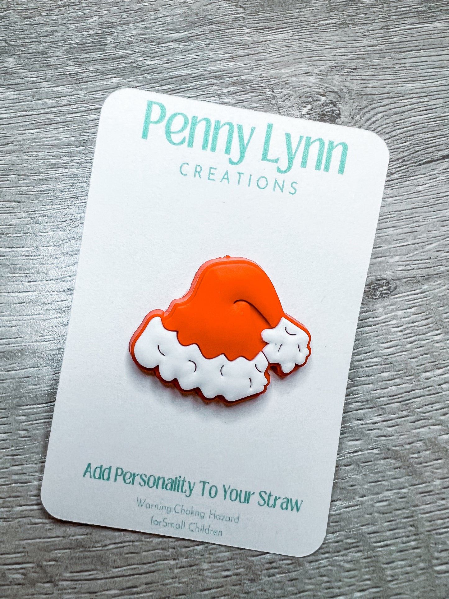 Santa Hat Straw Charm