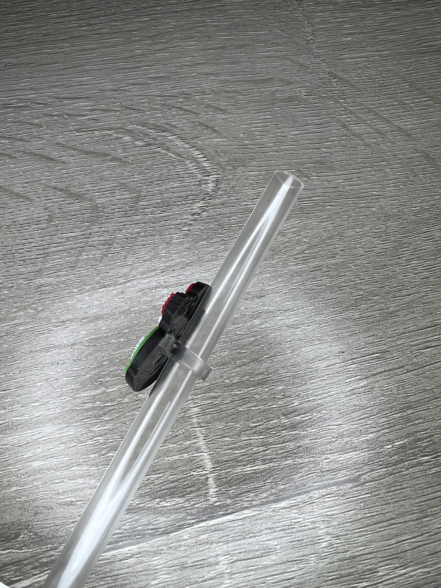 Santa Merry Christmas Straw Charm