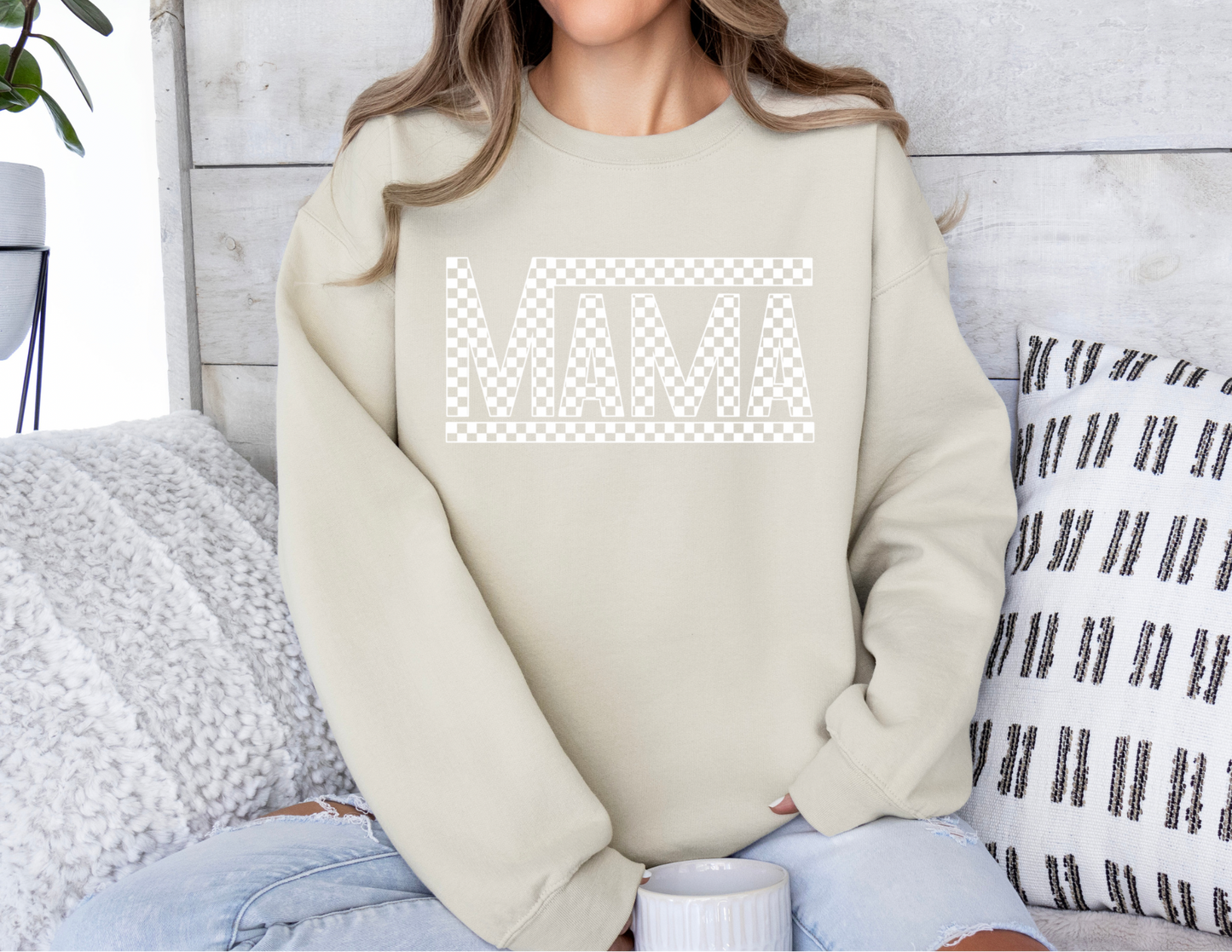 Mama Checkered Sweatshirt