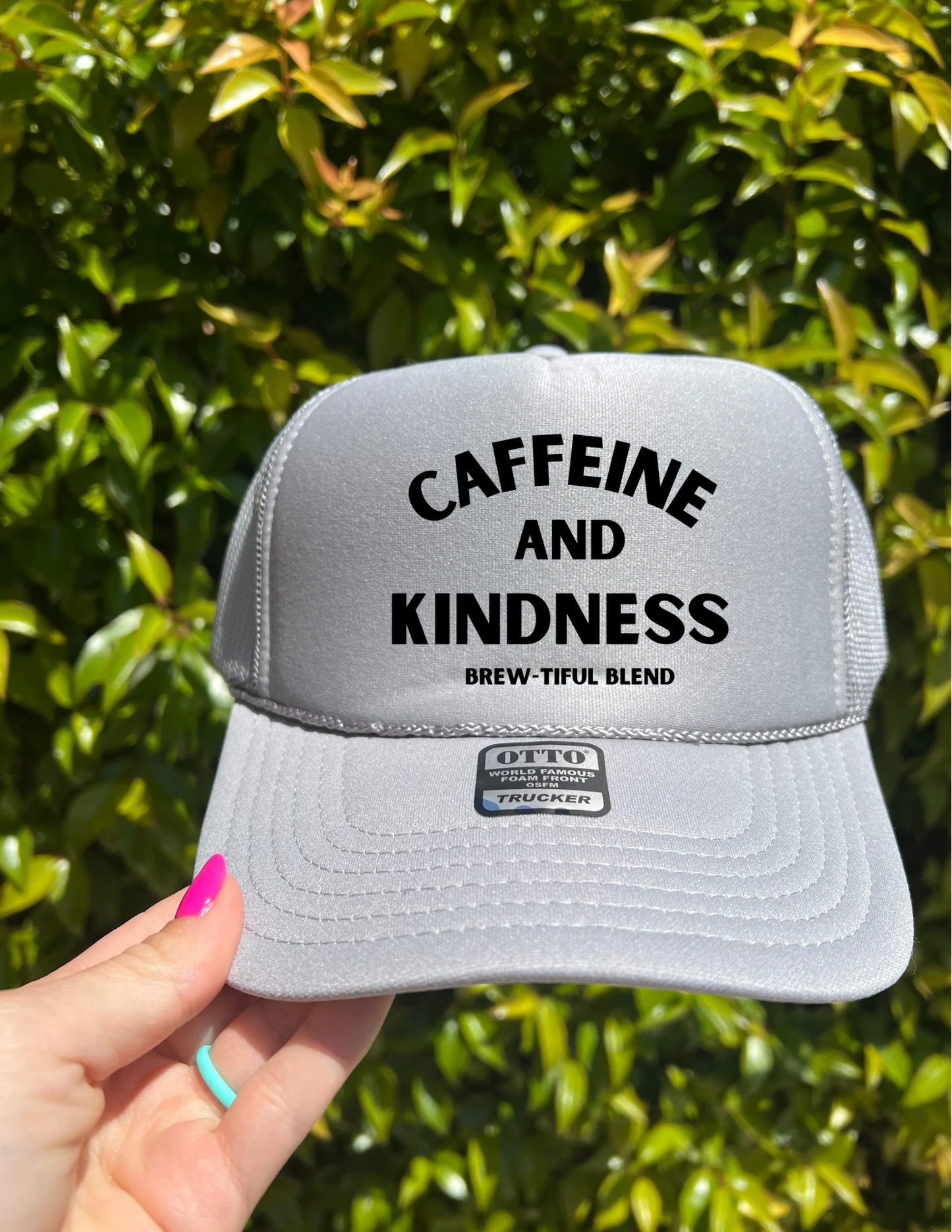 Caffeine and Kindness Trucker Hat