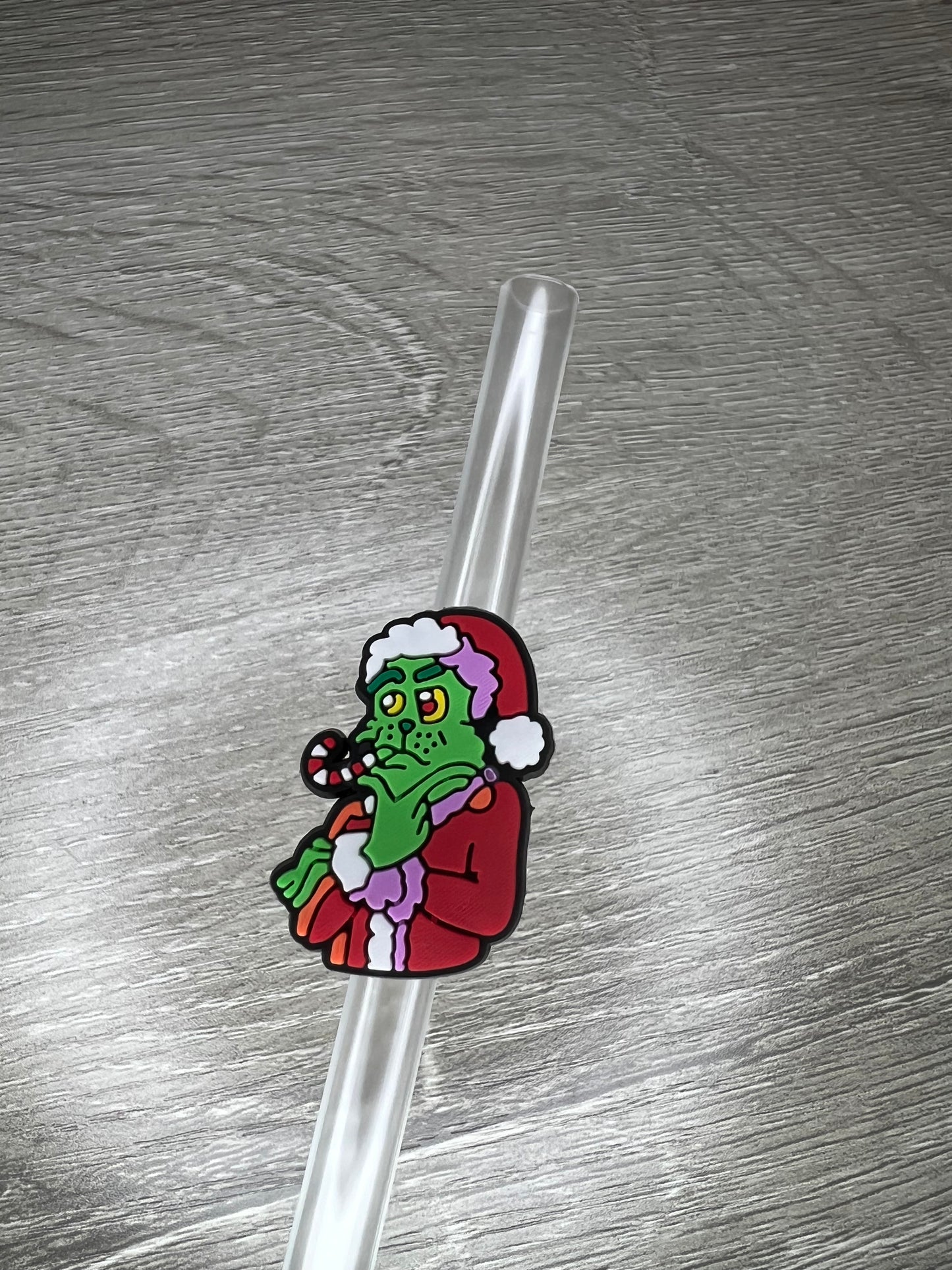 Grumpy Face Straw Charm