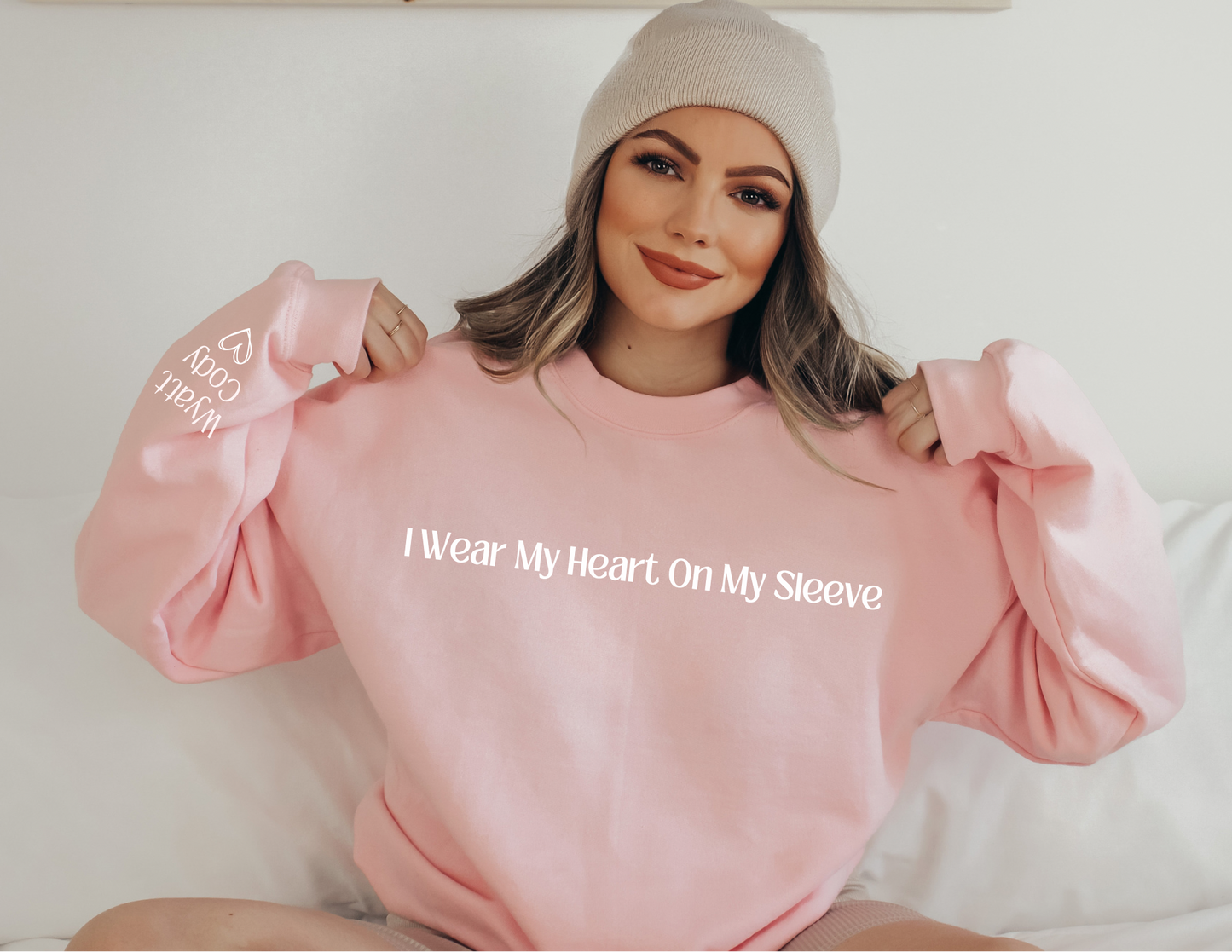I Wear My Heart On My Sleeve - Custom Crewneck Sweater