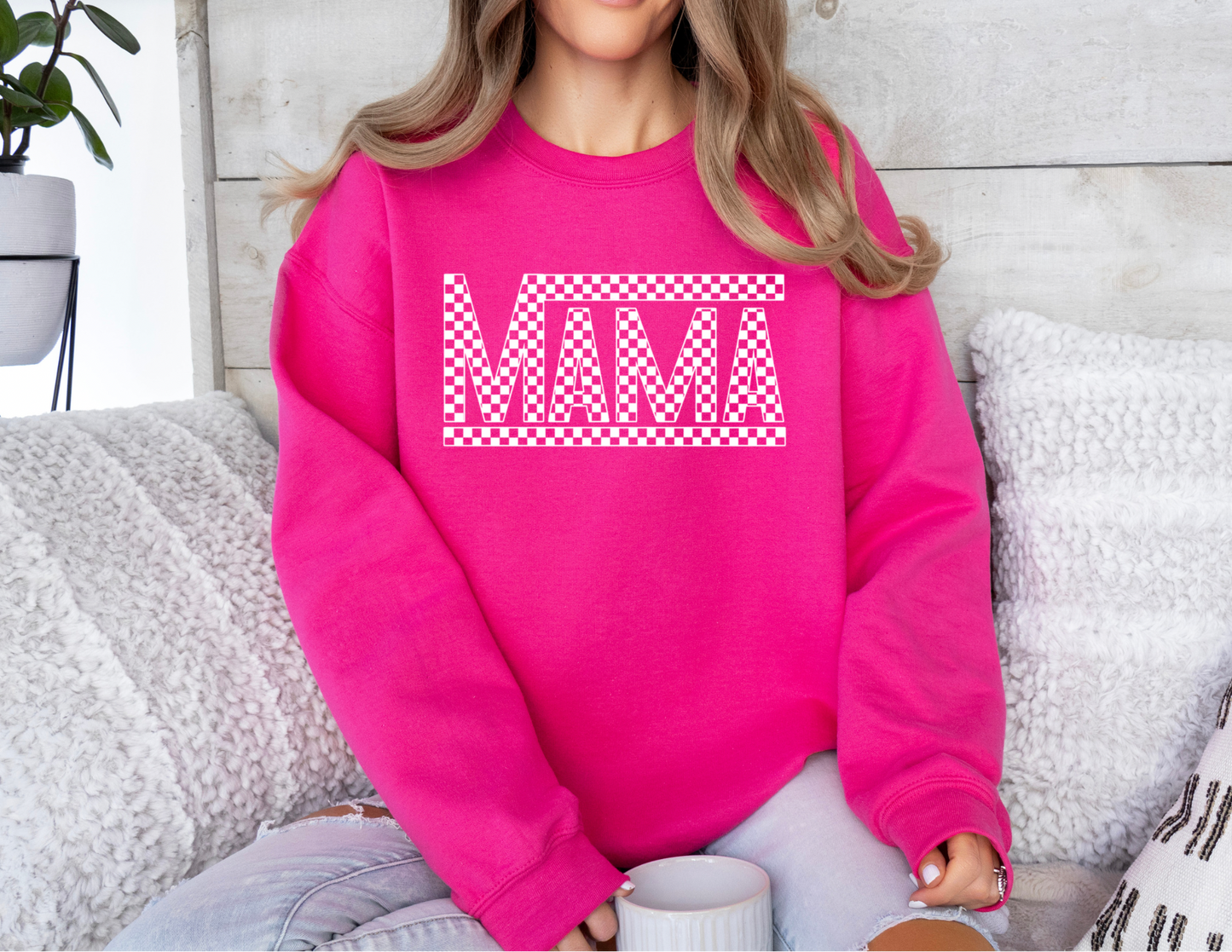 Mama Checkered Sweatshirt