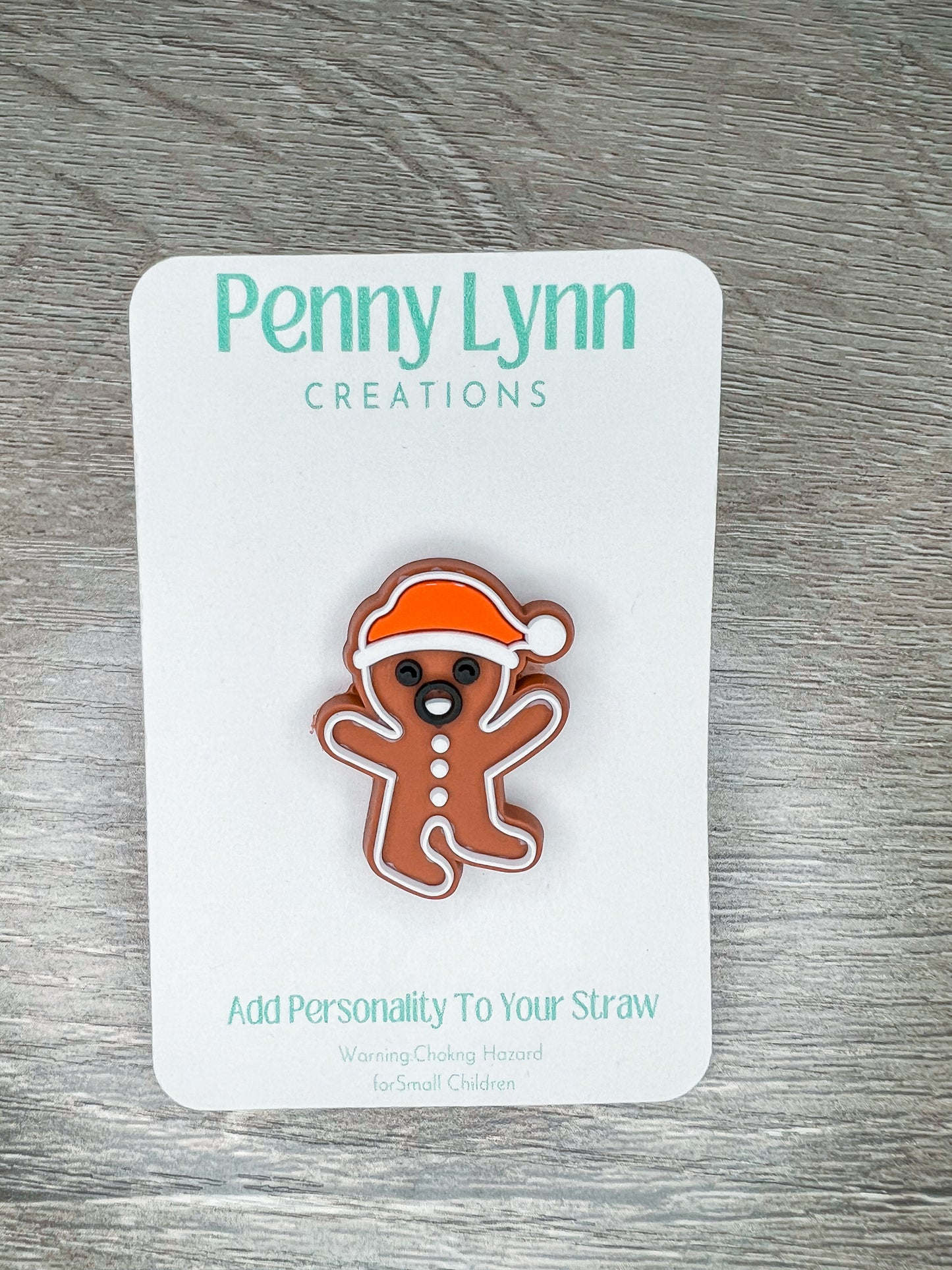 Gingerbread Cookie Straw Charm