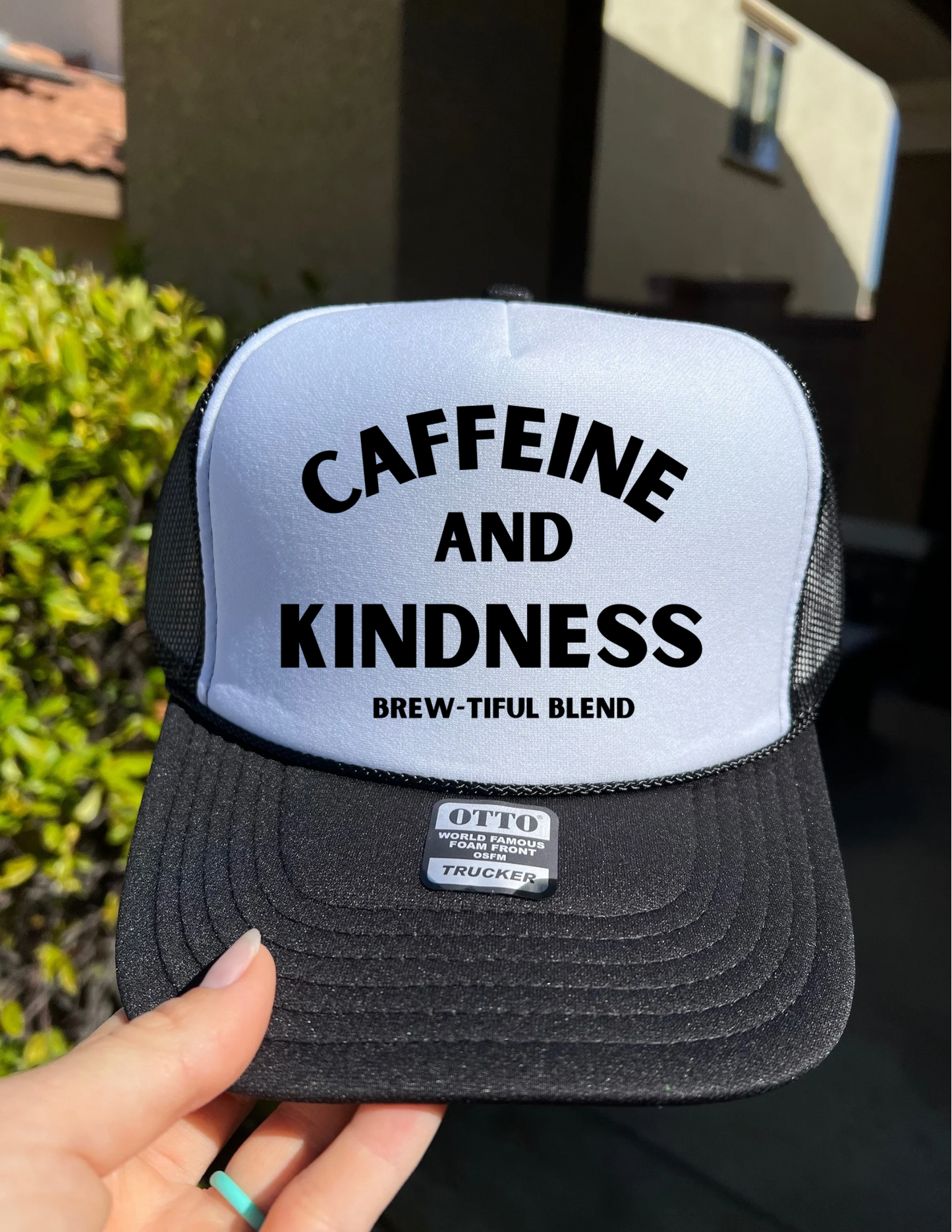 Caffeine and Kindness Trucker Hat