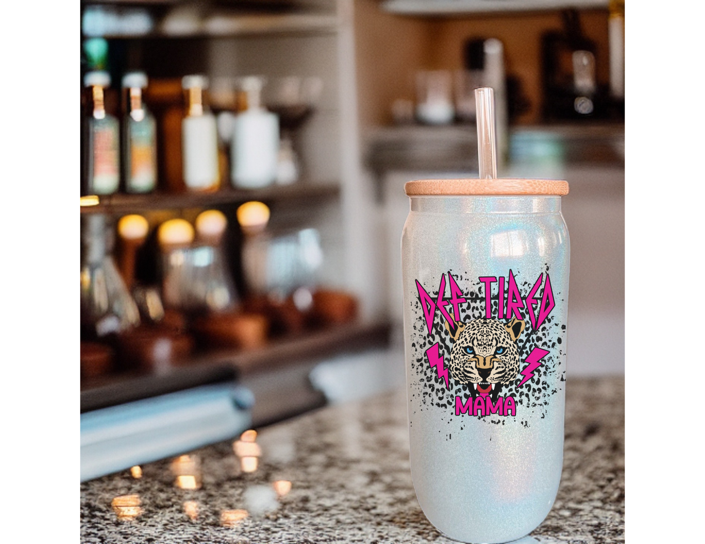 Def Tired Mama Glass Tumbler