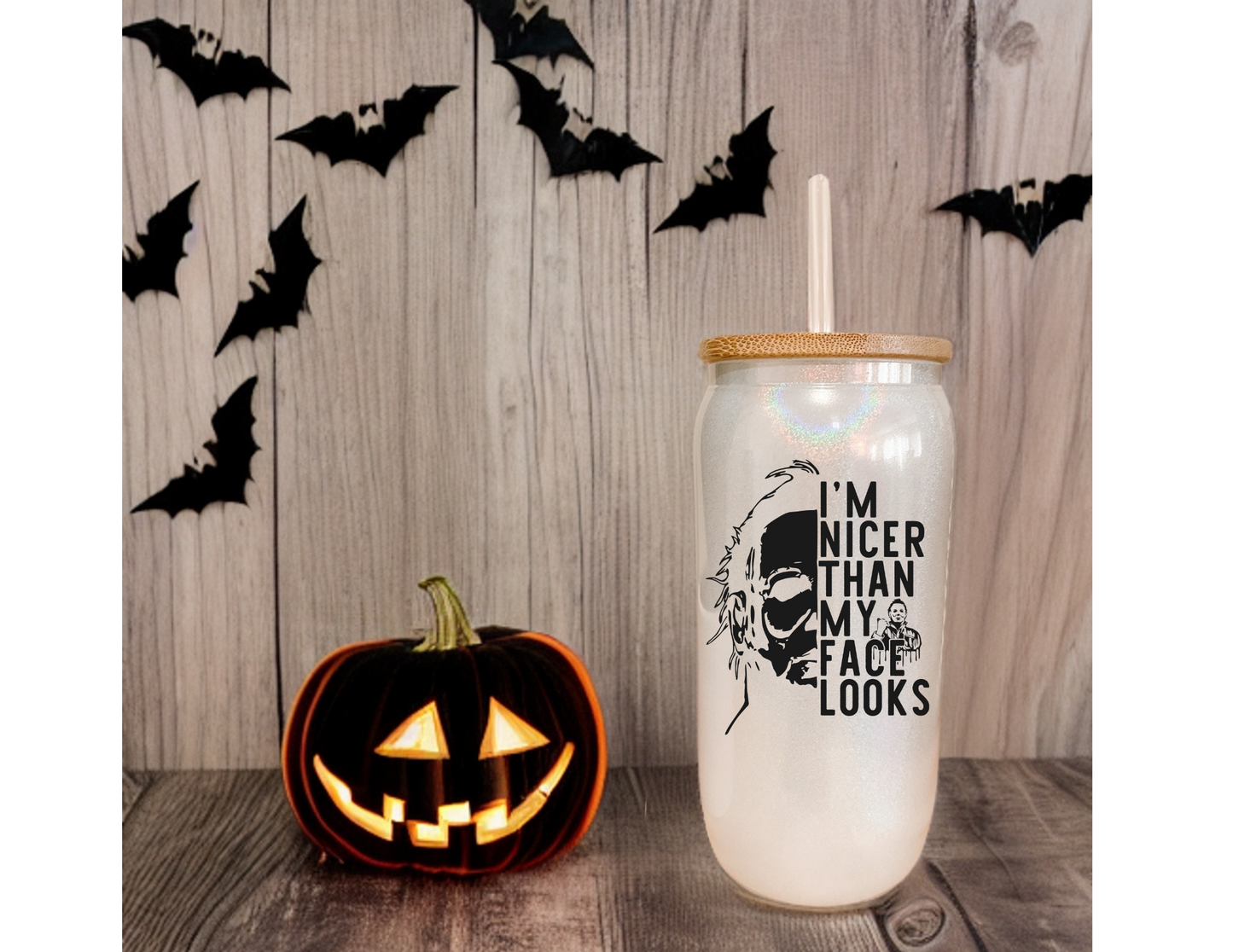 I’m Nicer Than My Face Looks Glass Tumbler