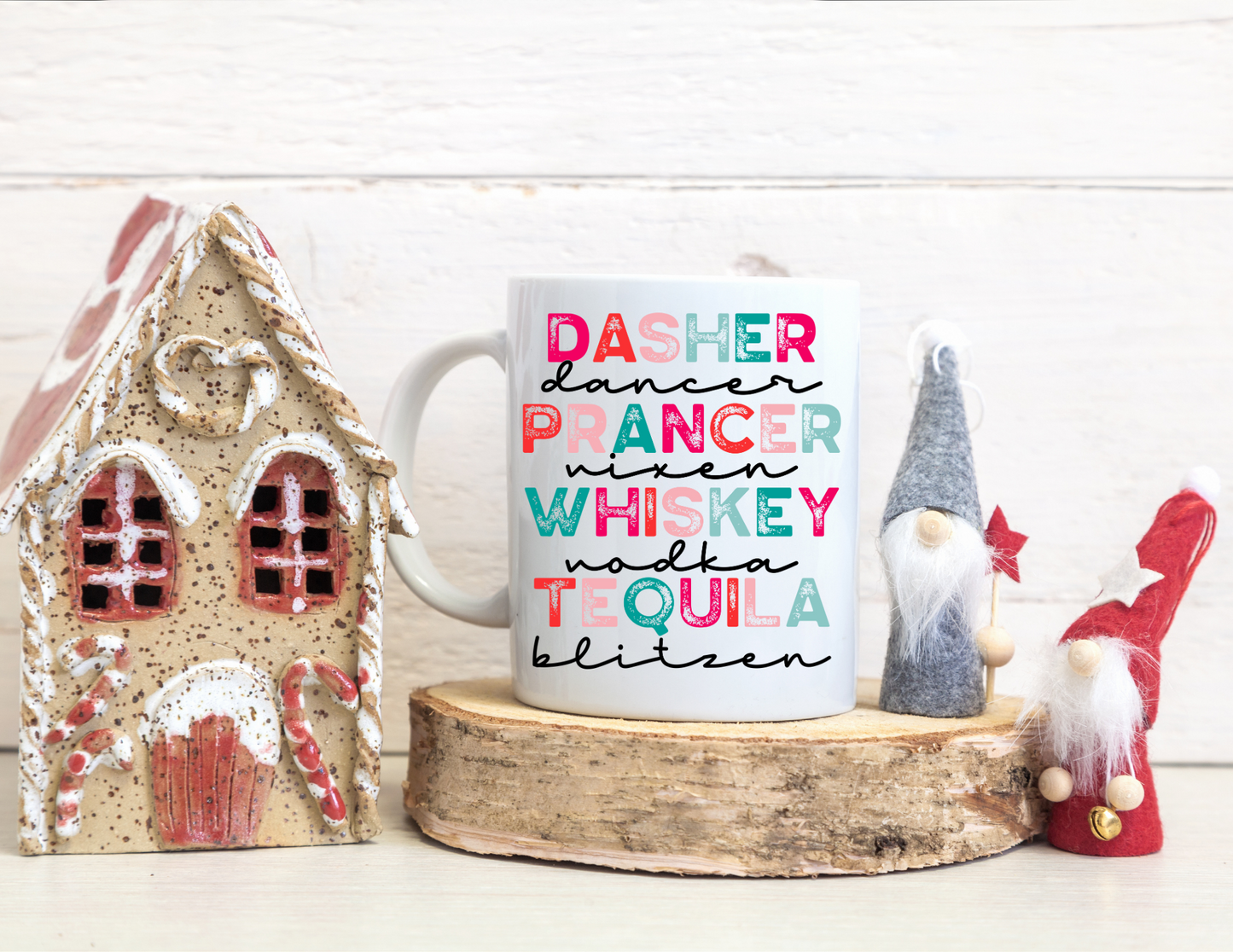 Dasher Dancer Whiskey Tequila 15oz Coffee Cup