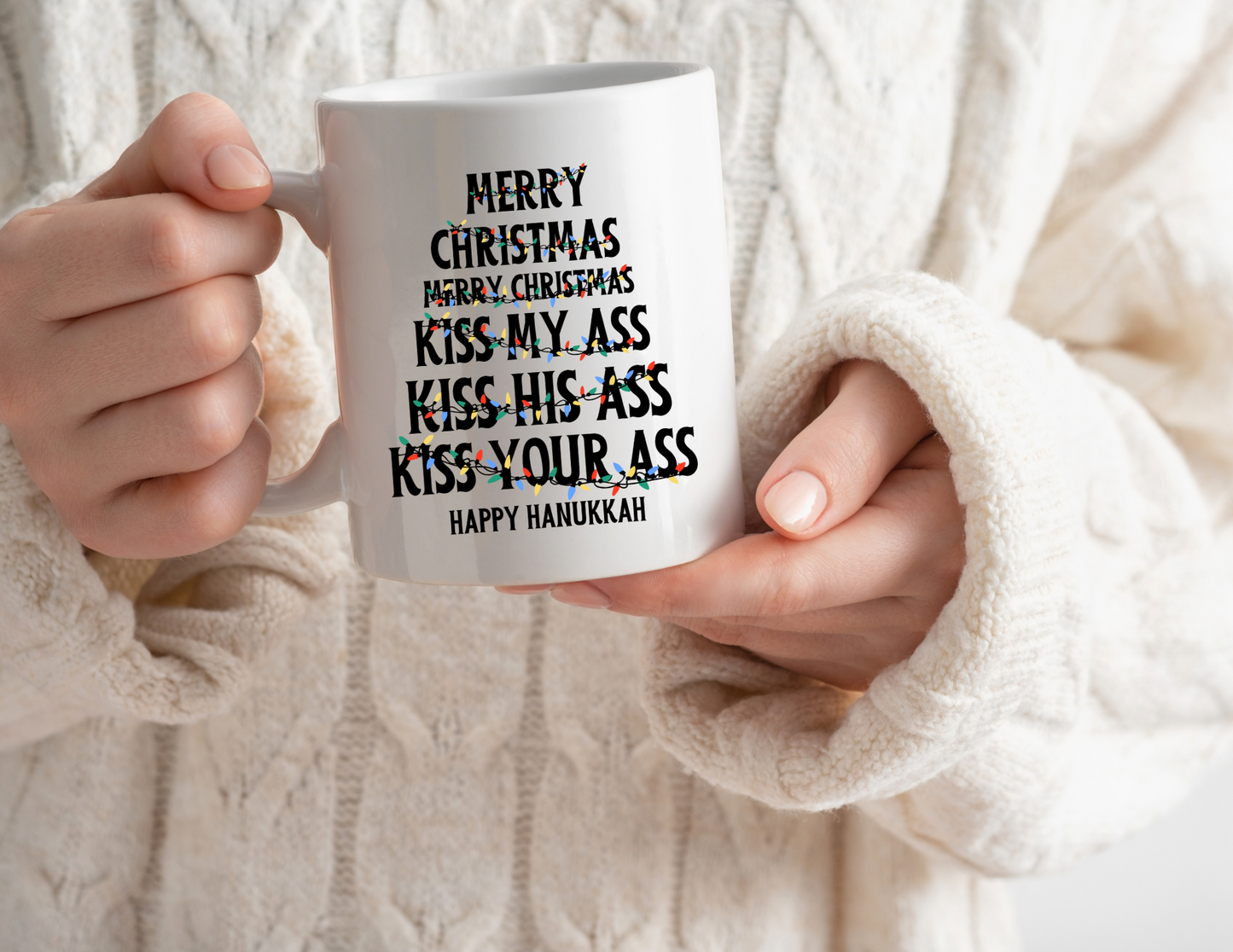 Merry Christmas Happy Hanukah 15oz Coffee Cup