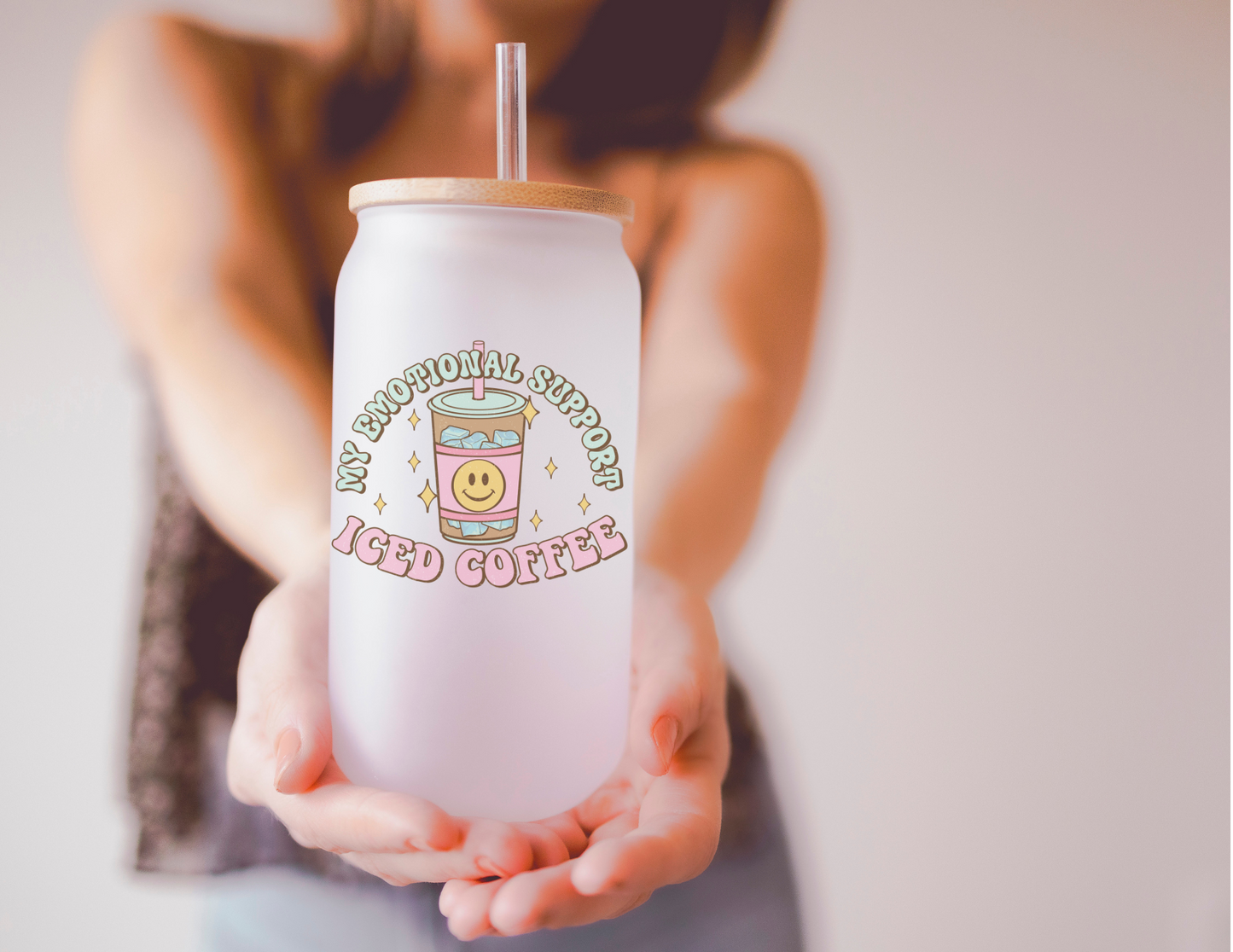 Emotional Support Coffee Glass Tumbler