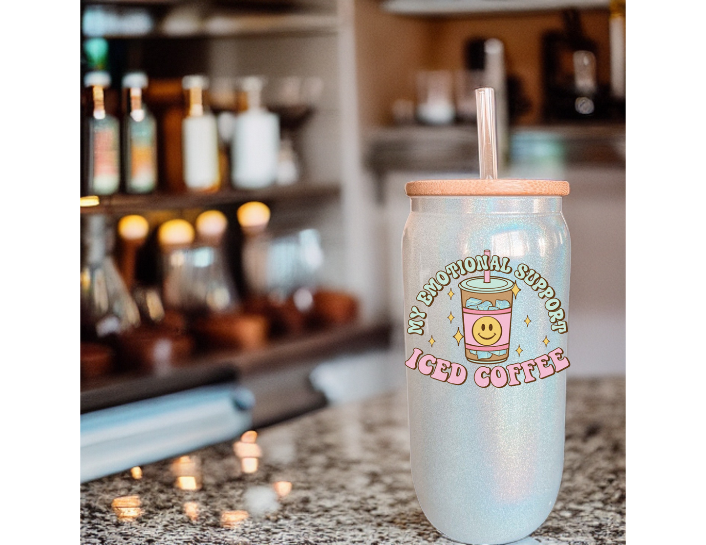 Emotional Support Coffee Glass Tumbler
