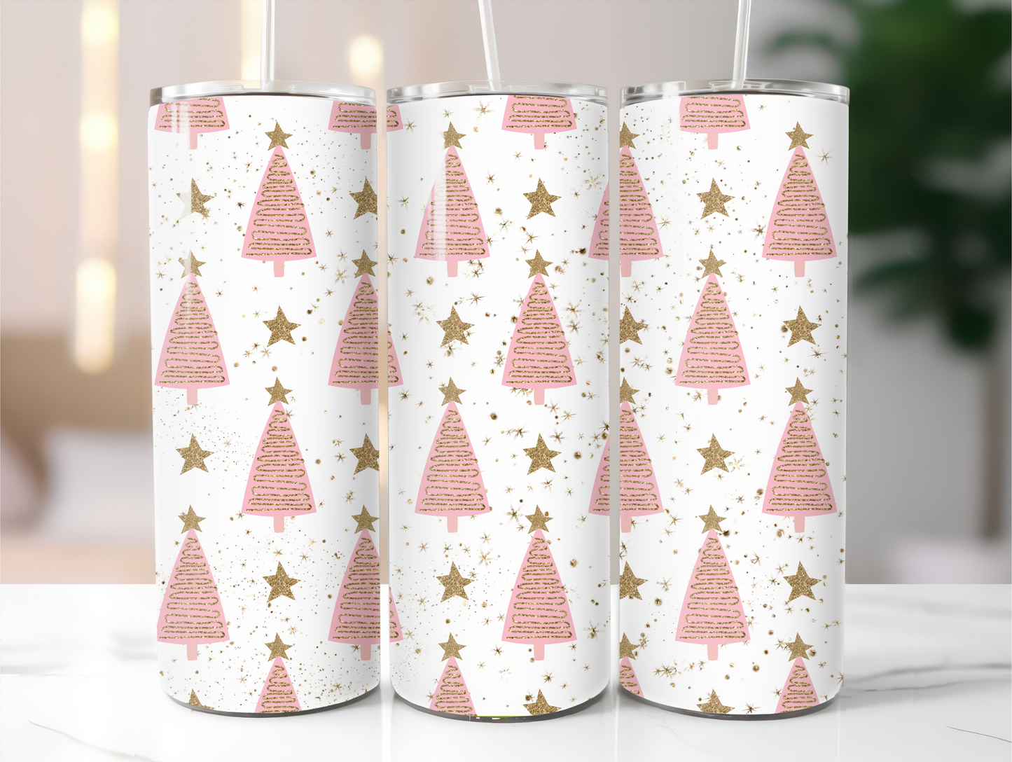Pink Trees Stainless Steel Tumbler