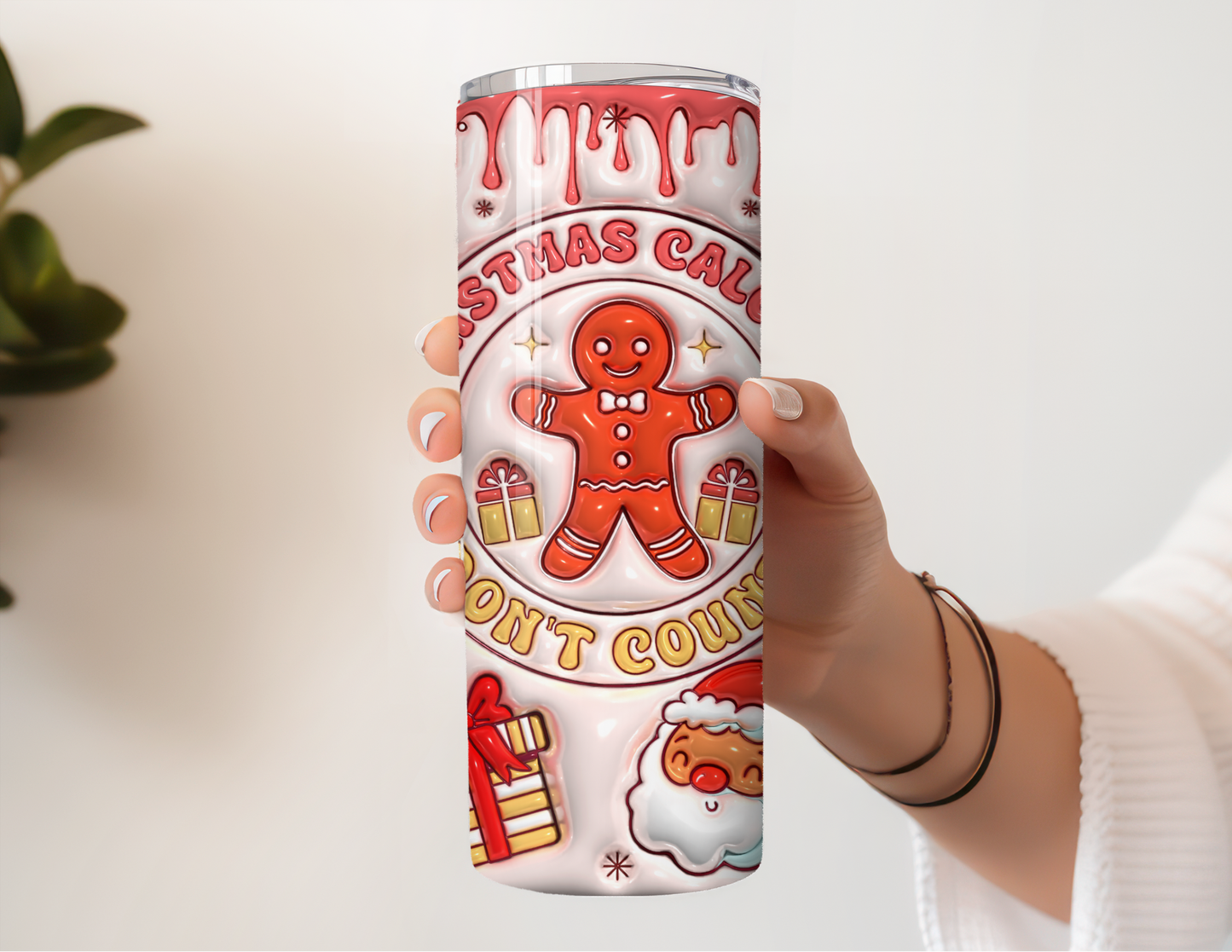 Christmas Calories Don’t Count Puff Stainless Steel Tumbler