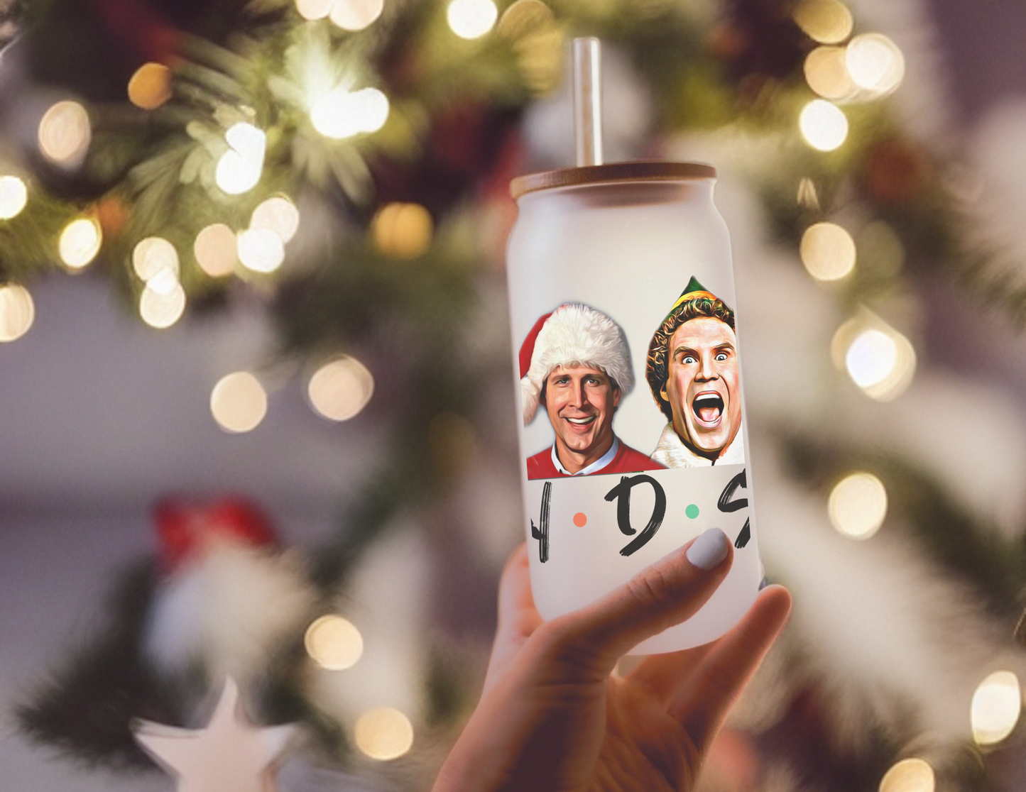 Xmas Friends Glass Tumbler