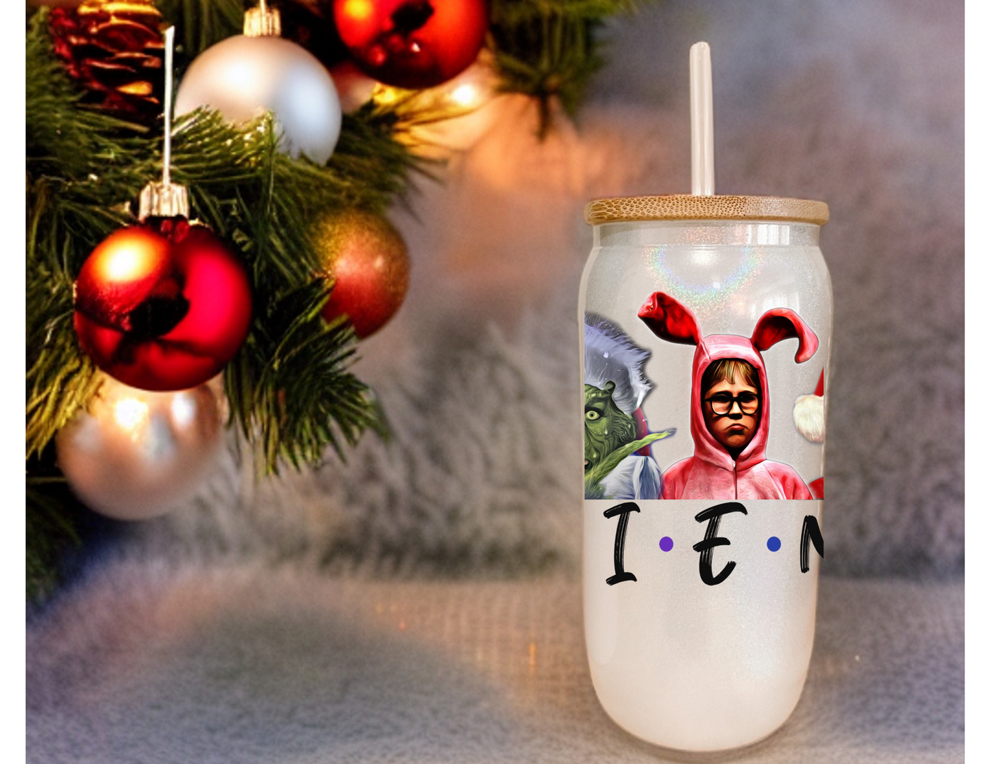Xmas Friends Glass Tumbler