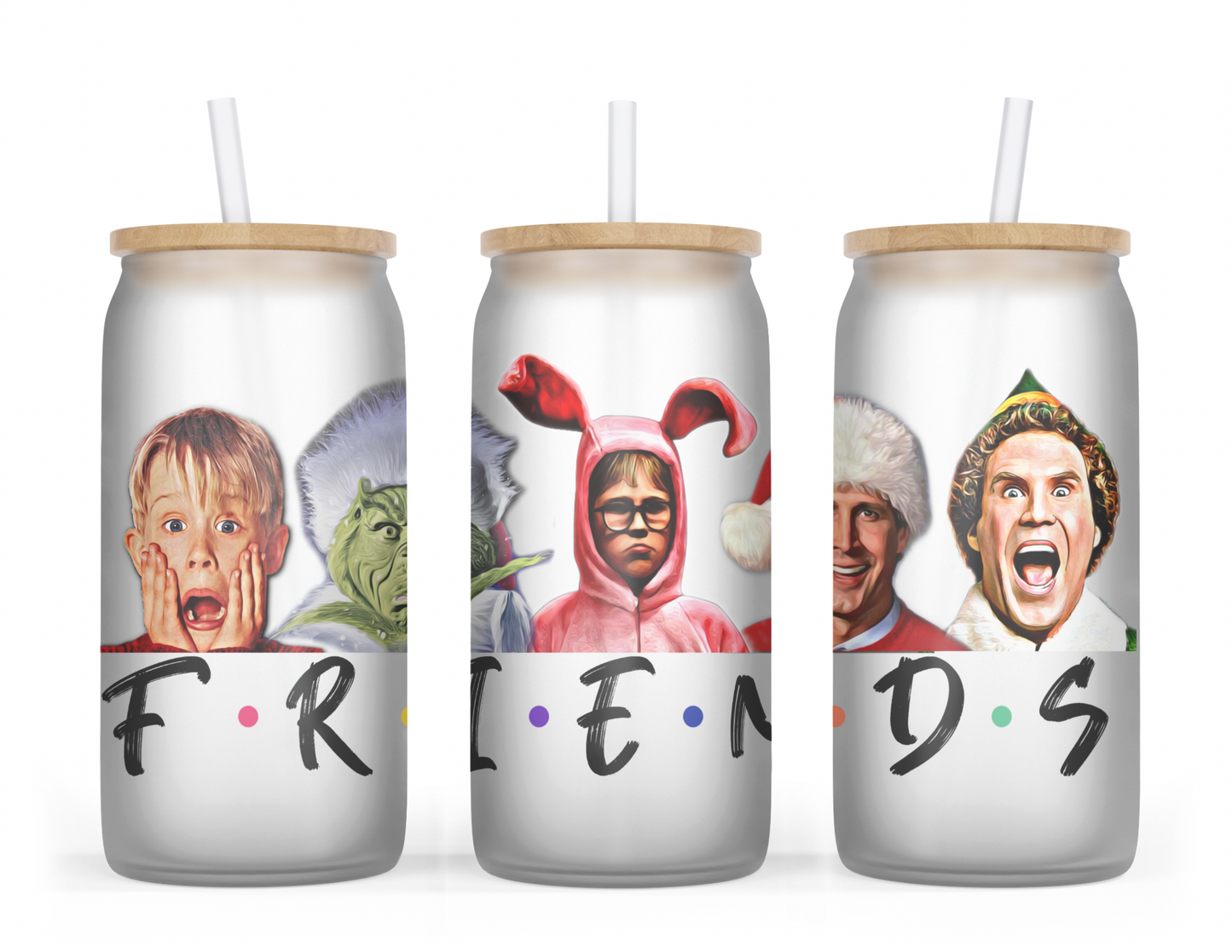 Xmas Friends Glass Tumbler