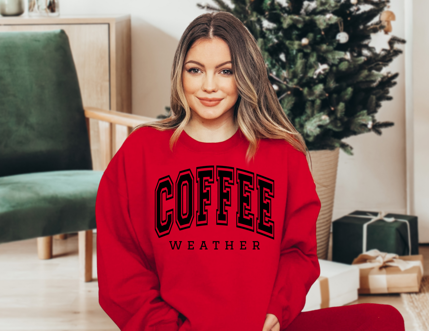 Coffee Weather Puff Print Sweatshirt