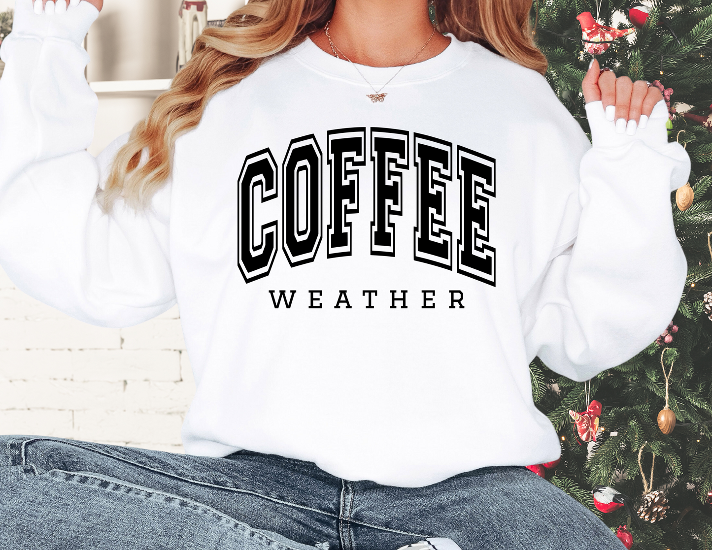 Coffee Weather Puff Print Sweatshirt