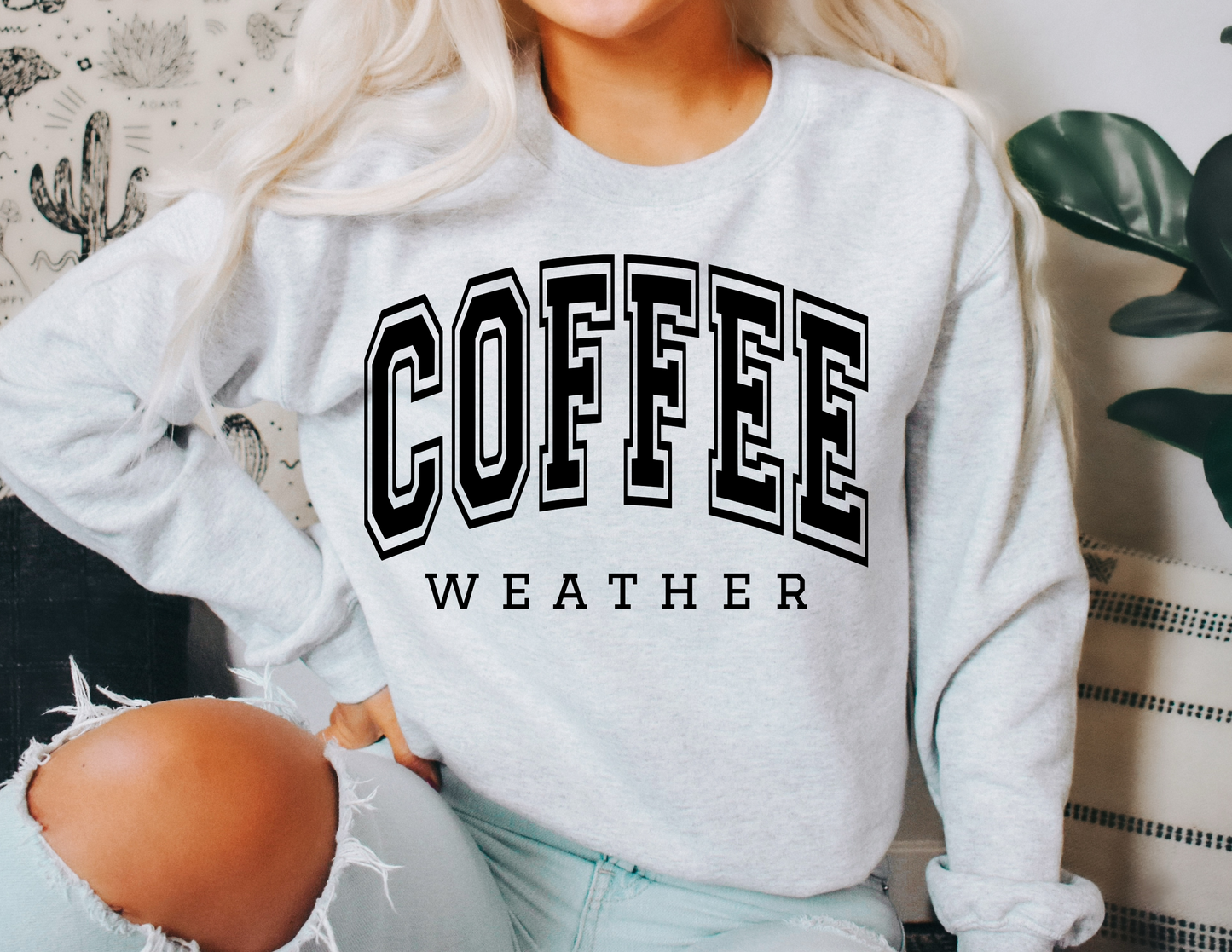 Coffee Weather Puff Print Sweatshirt