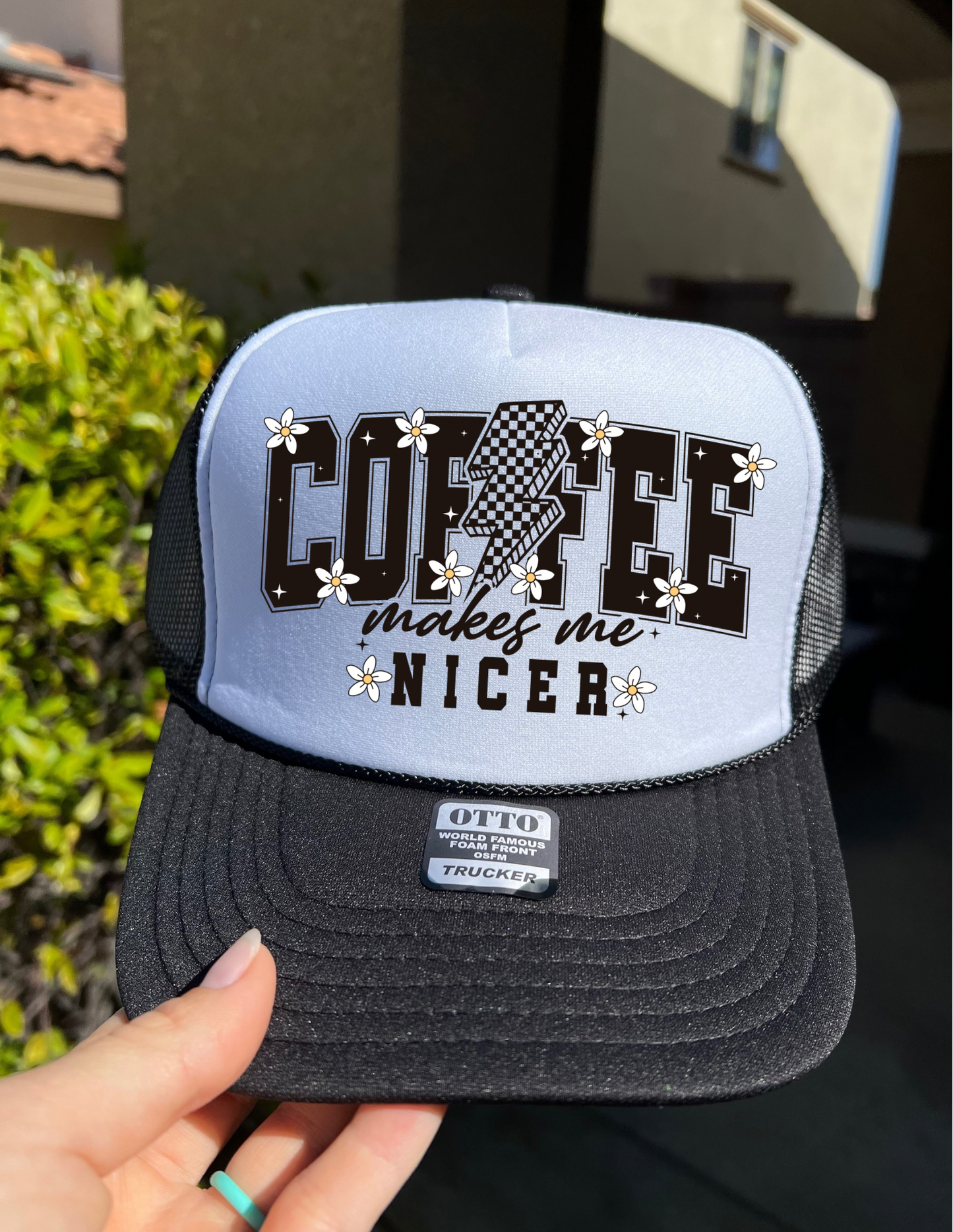 Coffee Makes Me Nicer Trucker Hat