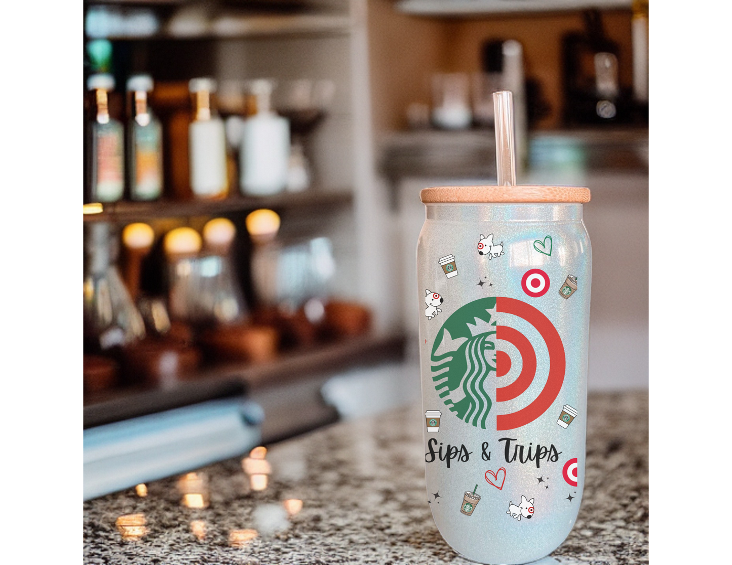 Sips & Trips Glass Tumbler