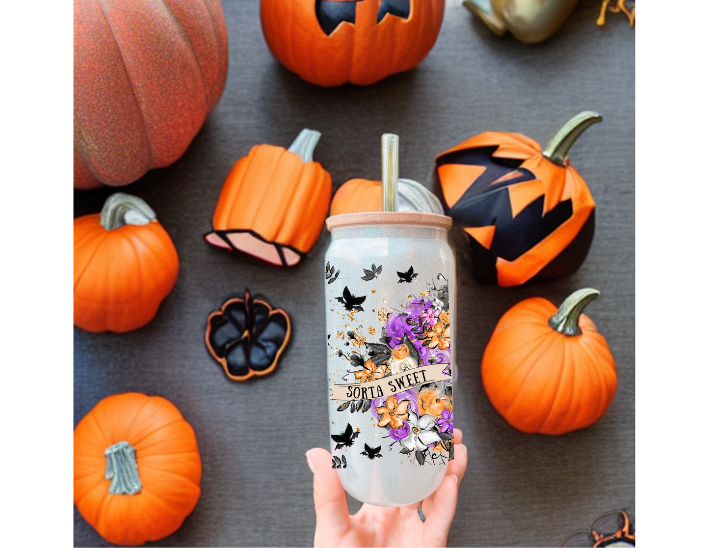 Sorta Sweet Sorta Spooky Glass Tumbler