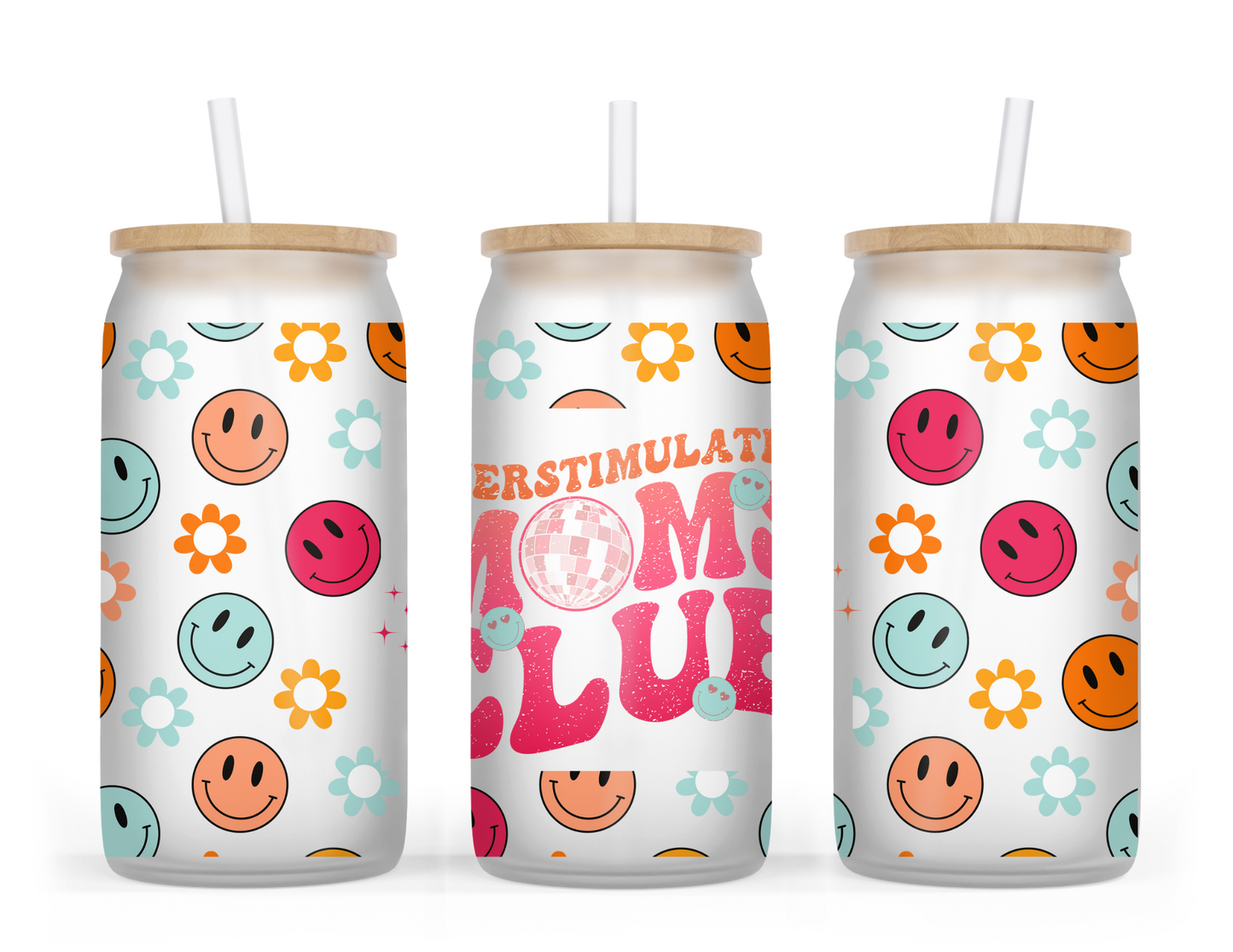 Overstimulated Moms Club Glass Tumbler