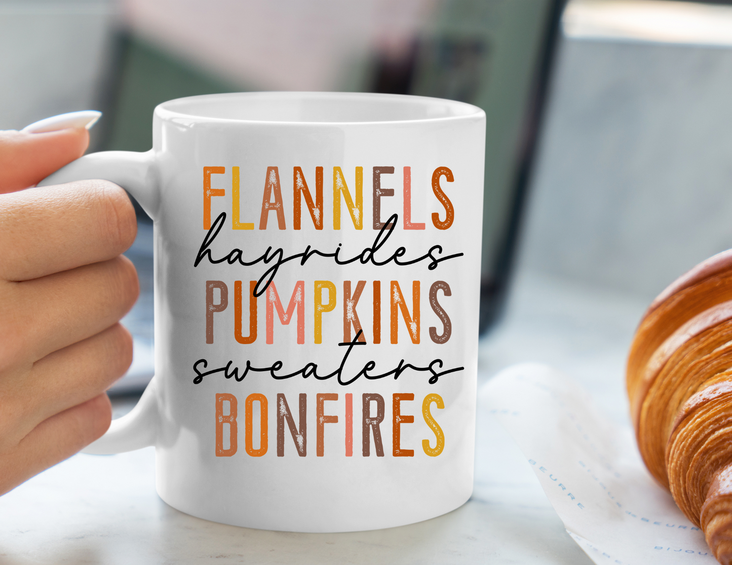 Flannels Hayrides Pumpkins Sweaters Bonfires 15oz Coffee Cup