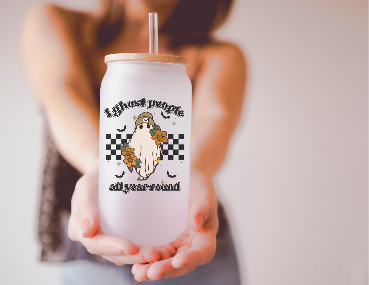 I Ghost People All Year Round Glass Tumbler