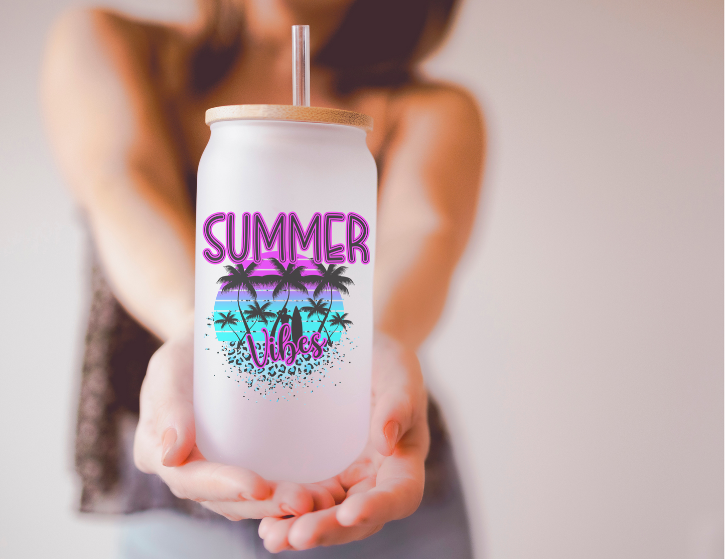 Summer Vibes Glass Tumbler