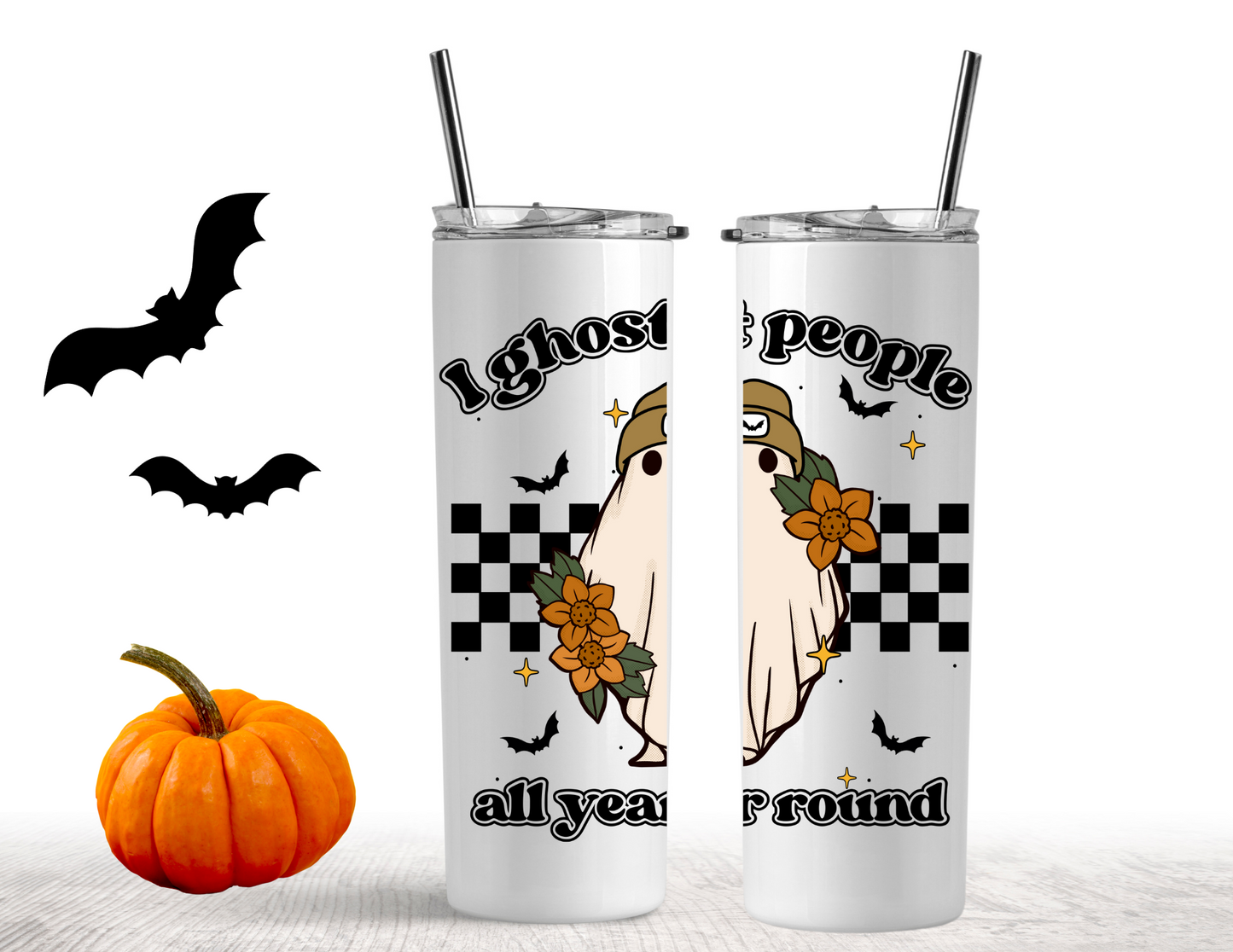 I Ghost People All Year Long 20oz Stainless Steel Tumbler