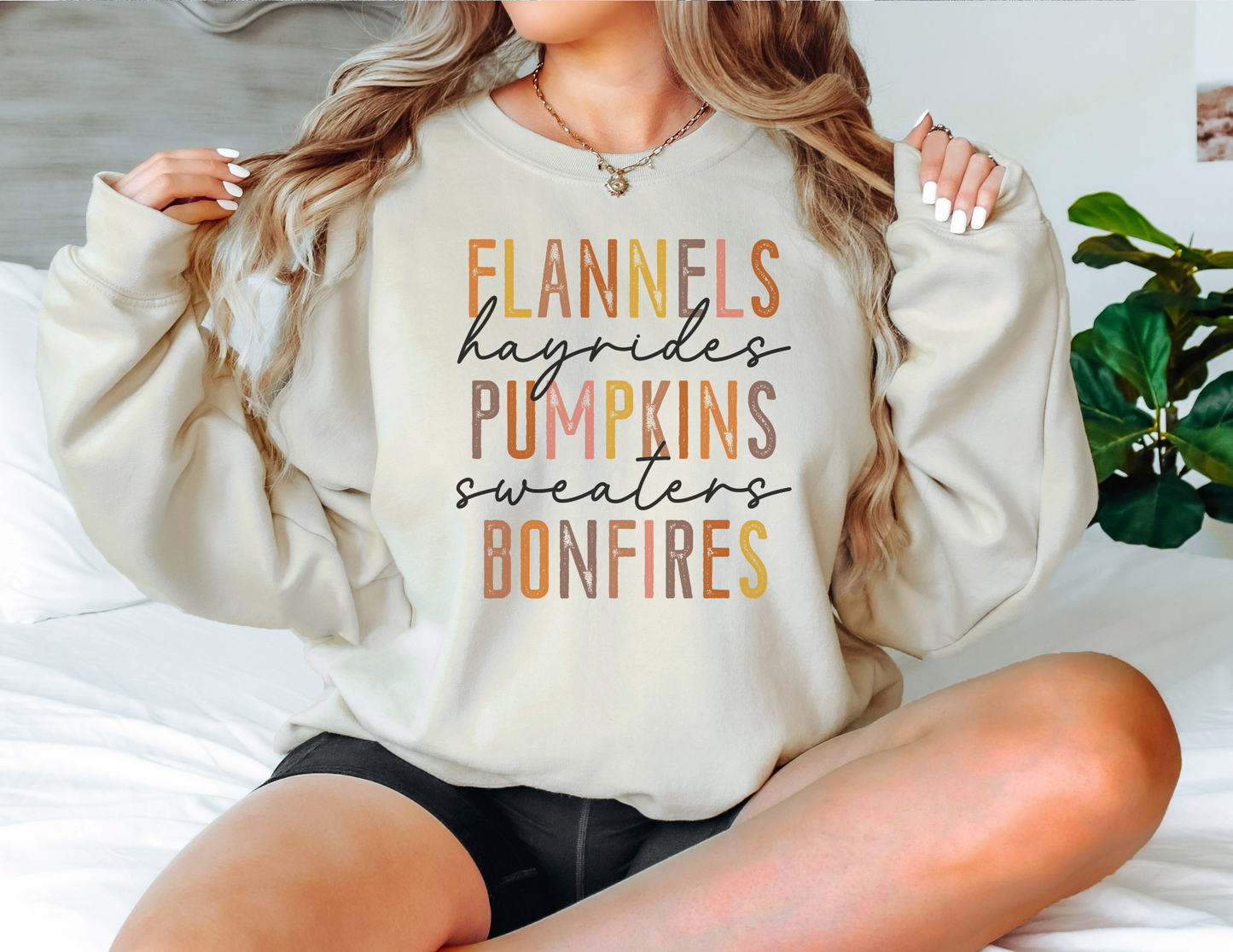 Flannels Hayrides Pumpkins Sweaters Bonfires Sweatshirt