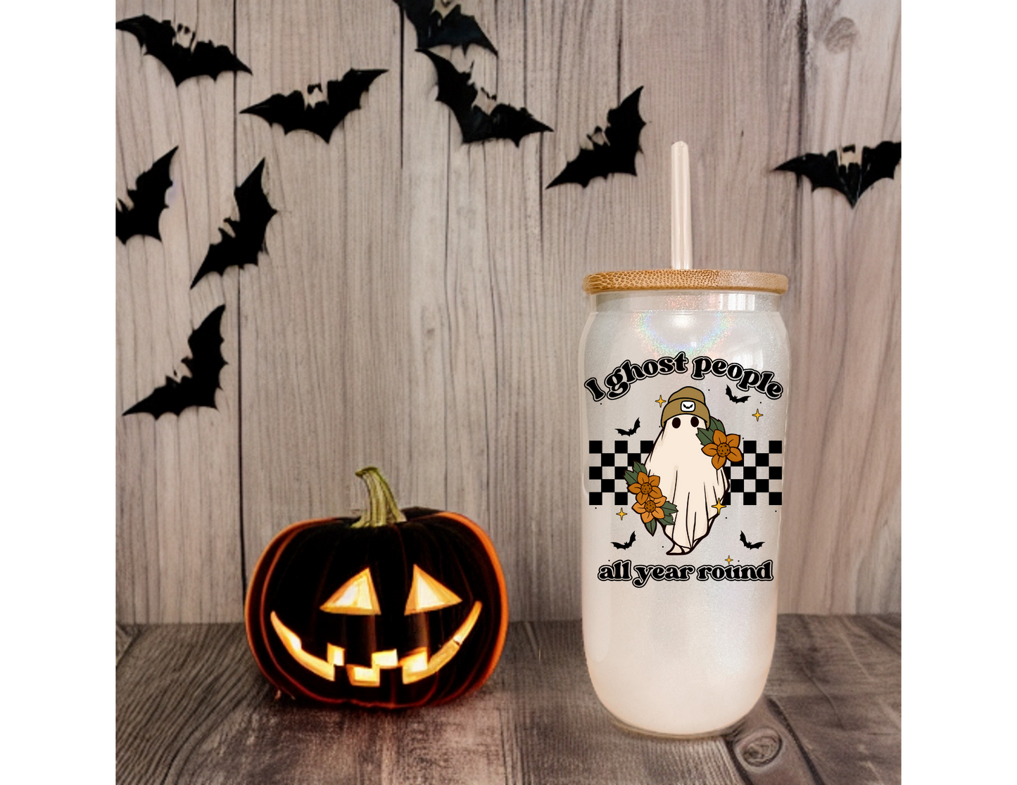 I Ghost People All Year Round Glass Tumbler