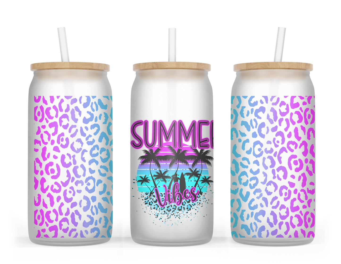 Summer Vibes Glass Tumbler