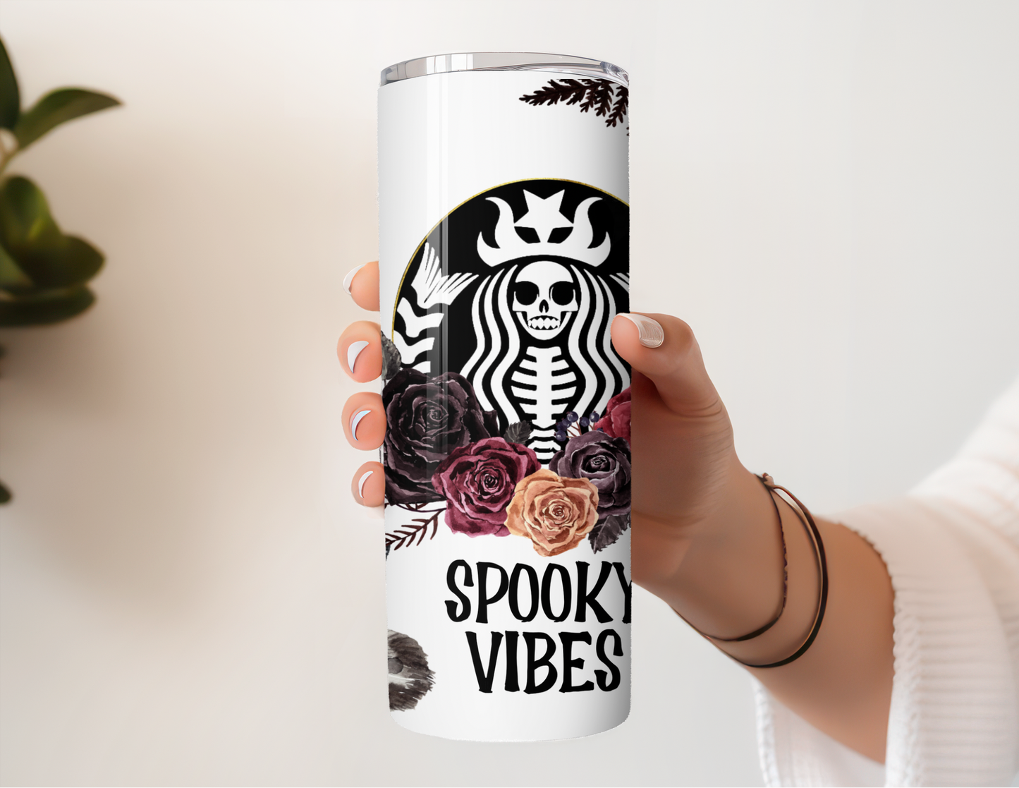 Spooky Vibes Floral 20oz Stainless Steel Tumbler