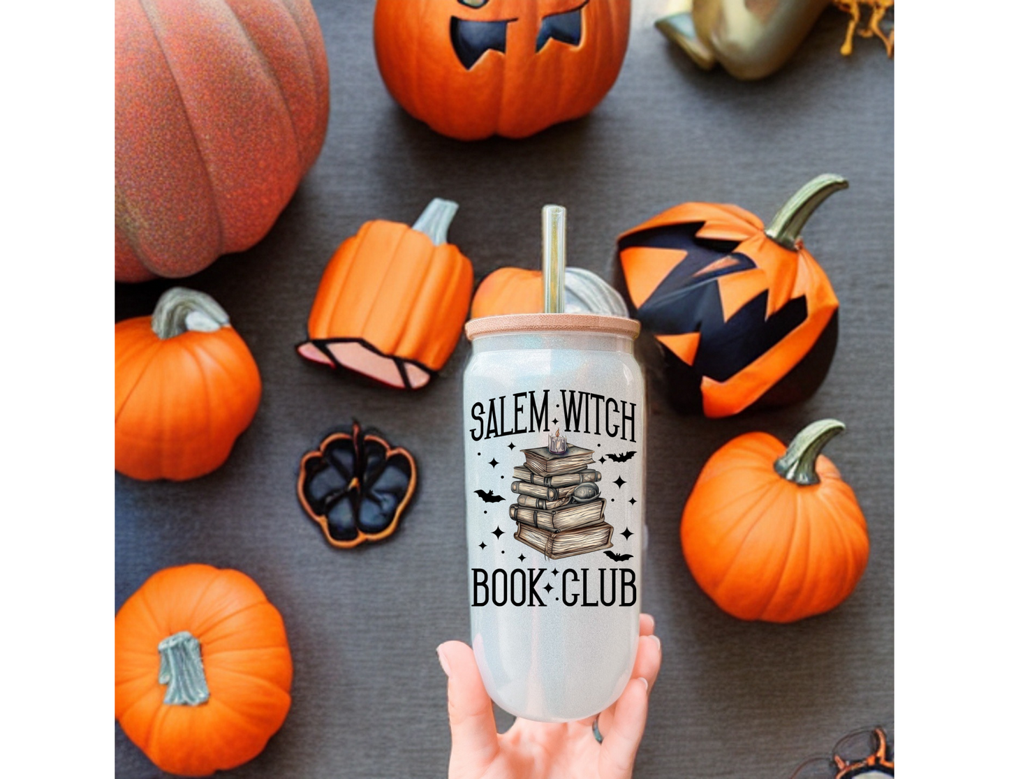 Salem Witch Book Club Glass Tumbler