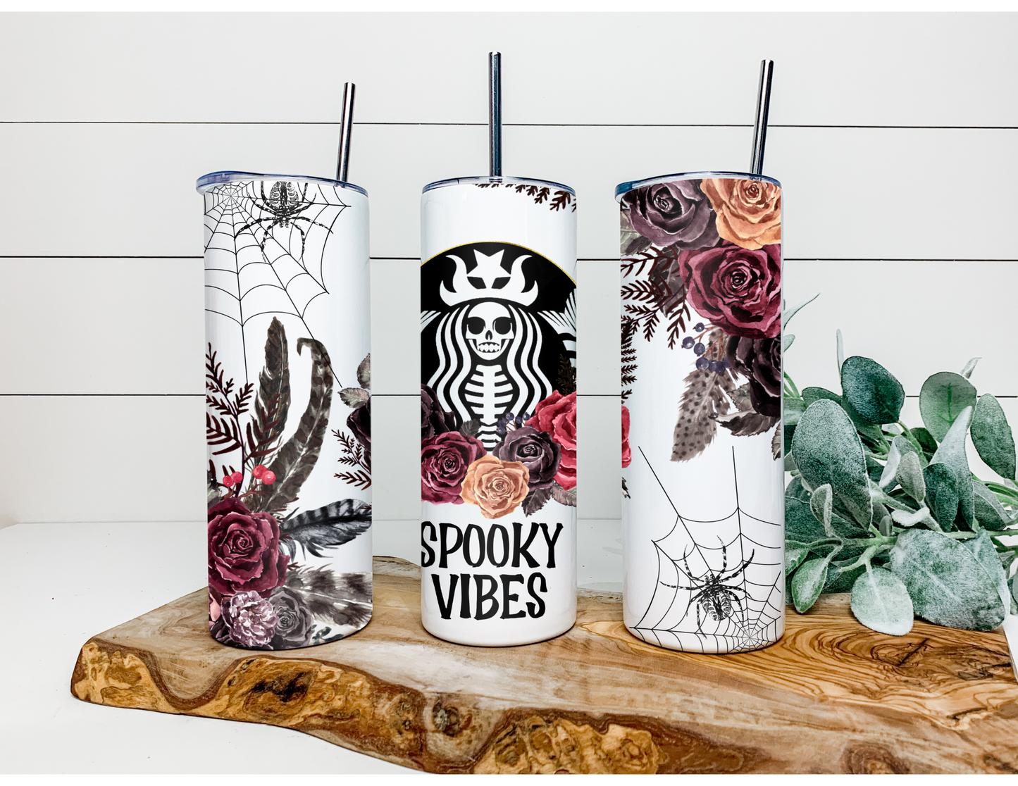 Spooky Vibes Floral 20oz Stainless Steel Tumbler