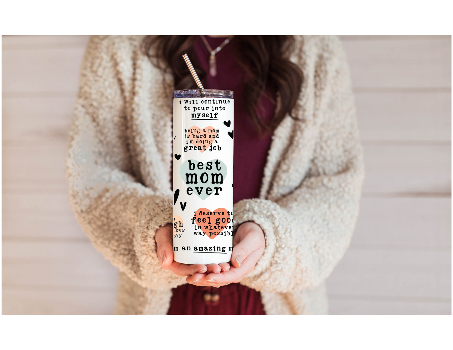 Best Mom Ever 20oz Stainless Steel Tumbler (Customizable Color)