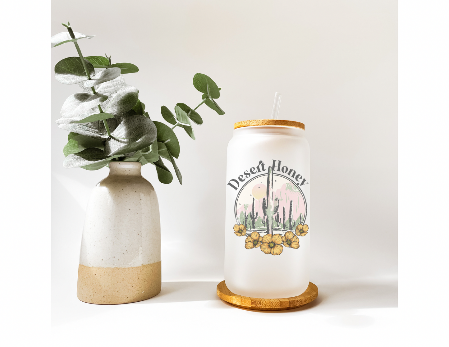 Desert Honey 16oz Frosted Glass Cup
