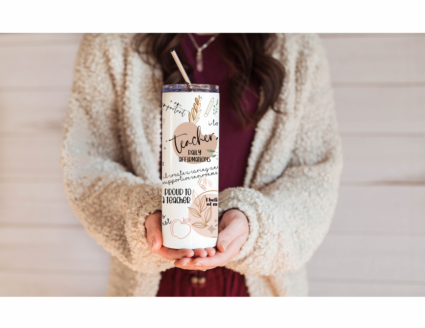 Teacher Daily Affirmations 20oz Stainless Steel Tumbler