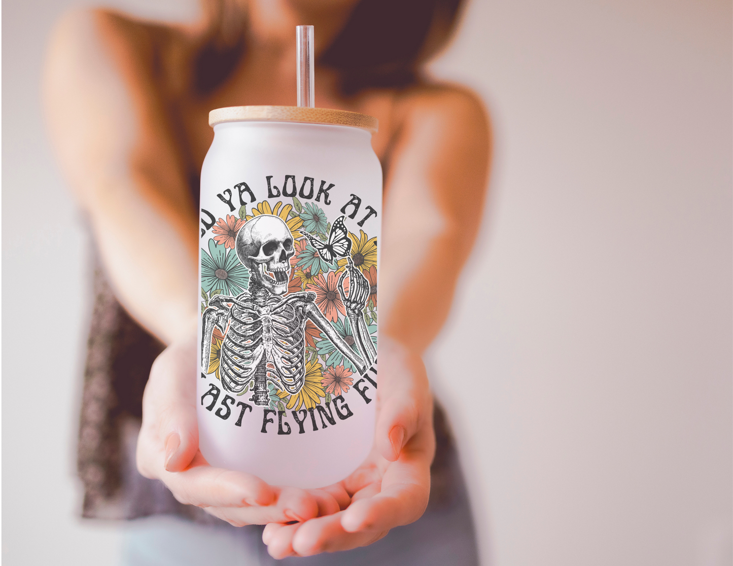 Would Ya Look At That My Last Flying F*ck 16oz Frosted Glass Cup