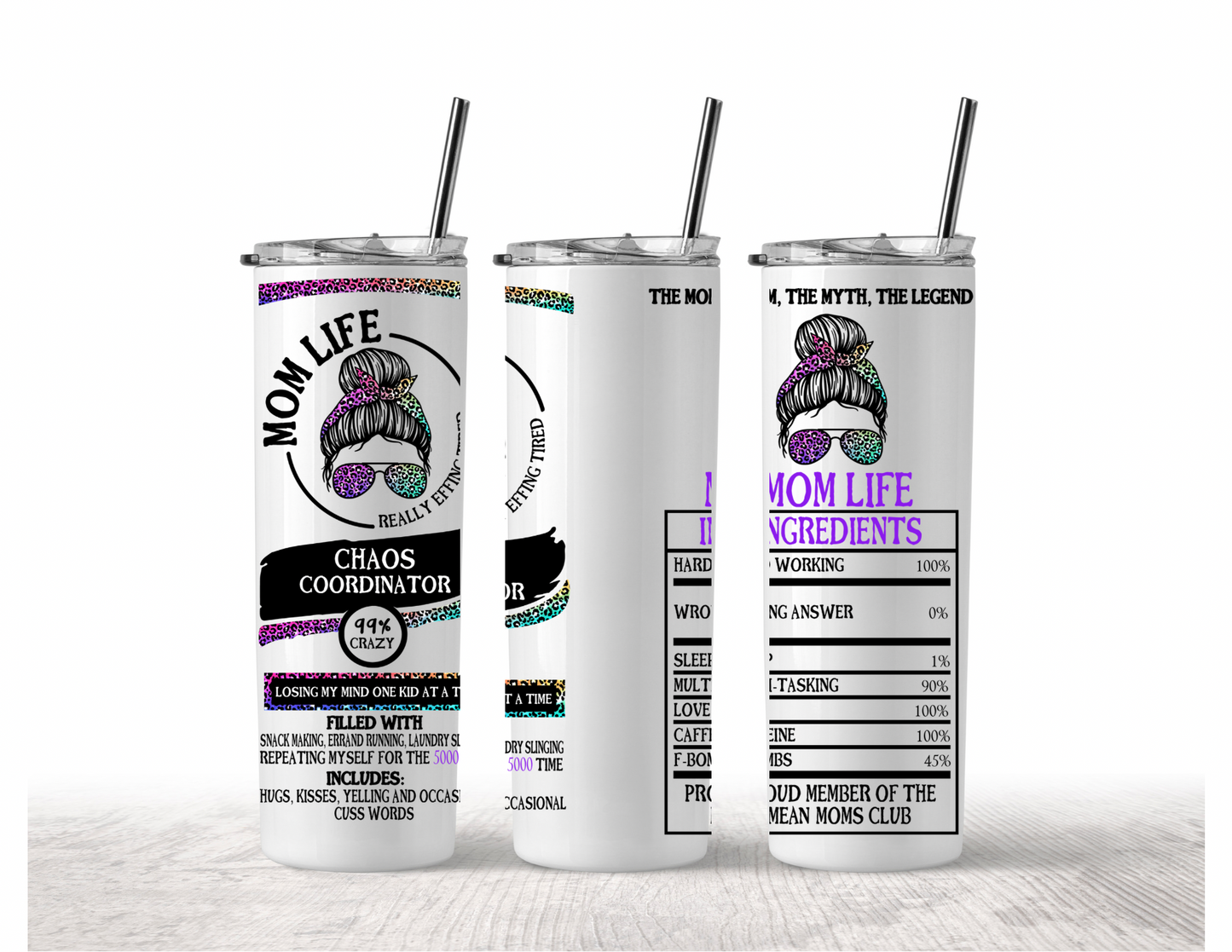 Mom Life Chaos Coordinator 20oz Stainless Steel Tumbler