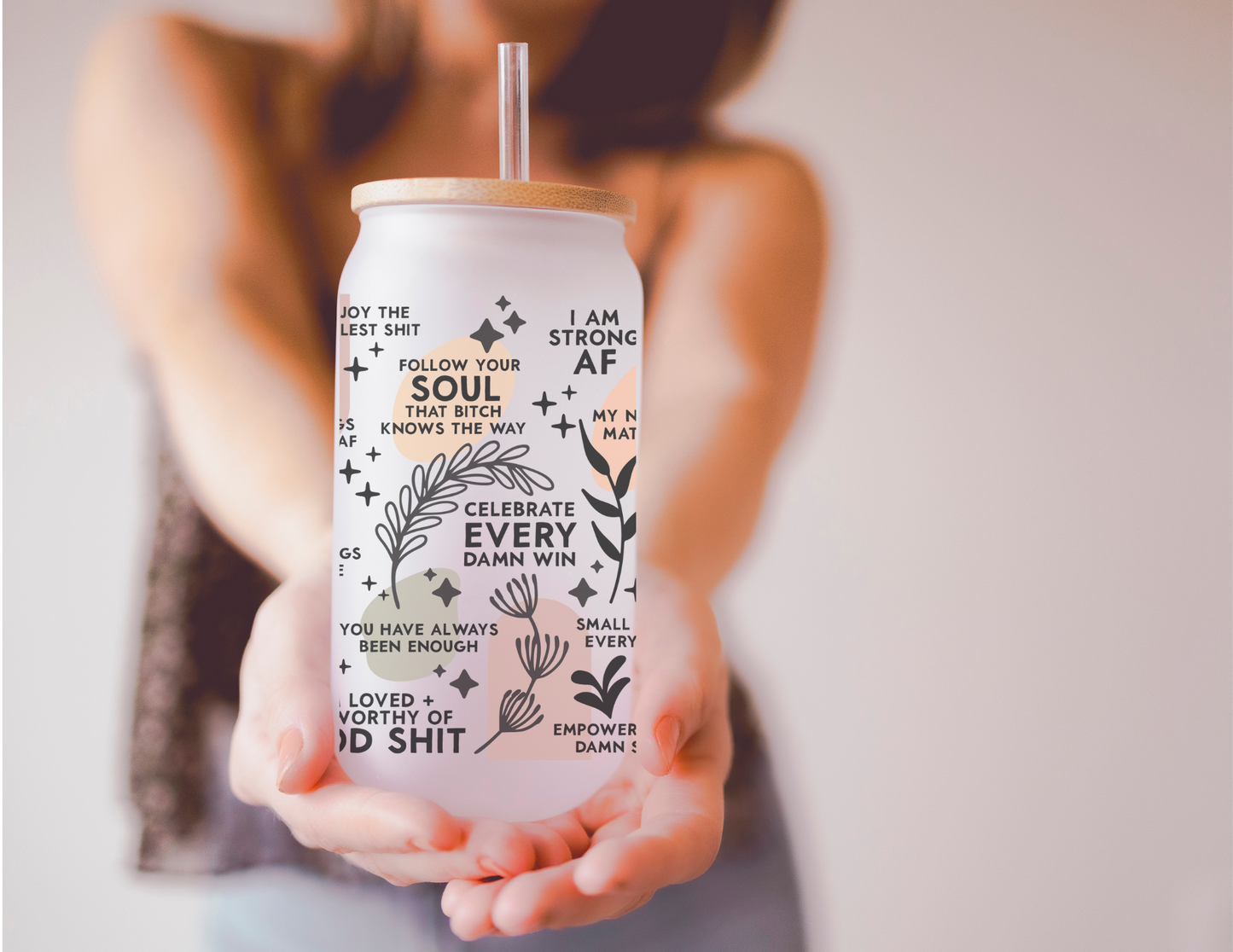Daily Reminders Mama Glass Tumbler (Customizable)