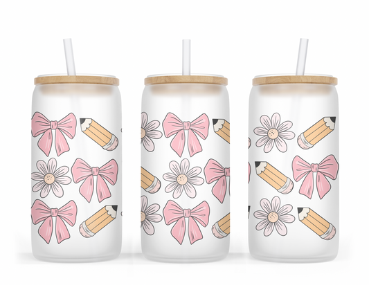 Teacher Bow & Pencil Tumbler
