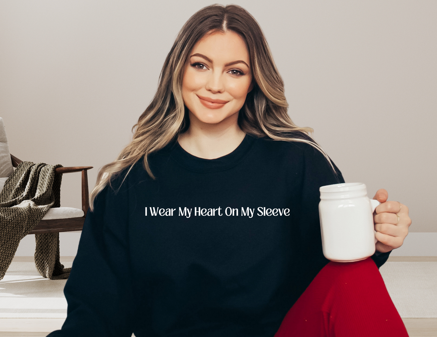 I Wear My Heart On My Sleeve - Custom Crewneck Sweater